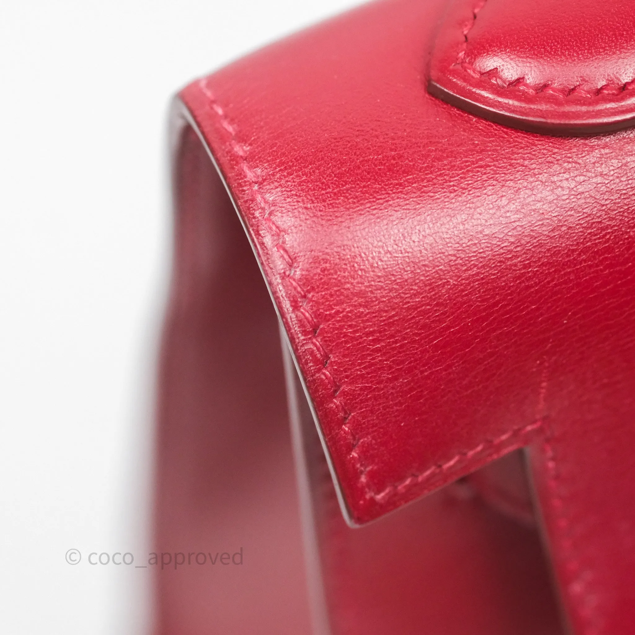 Herms Vintage Kelly 32 Sellier Rouge Hermes 55 Box Leather Gold Hardware