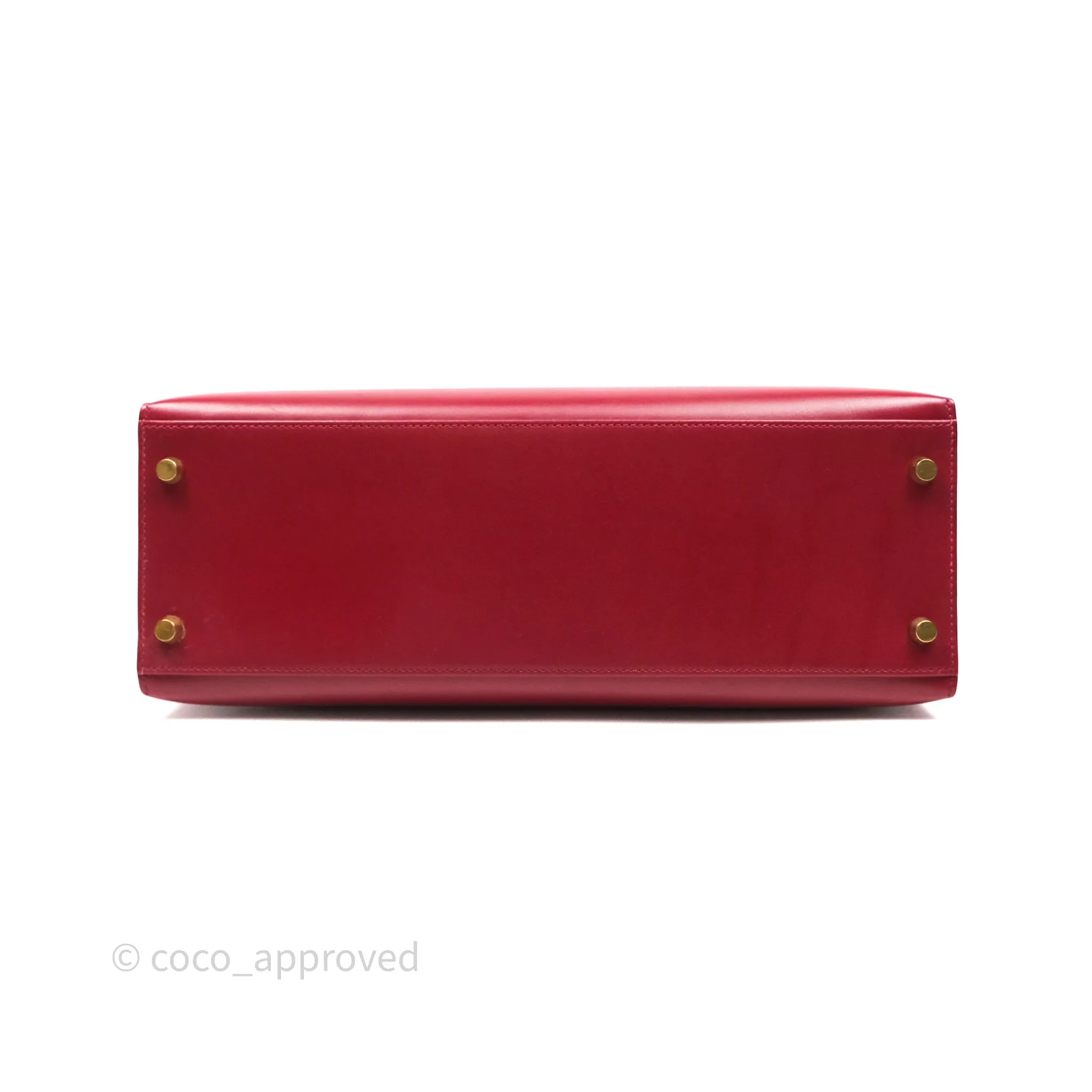 Herms Vintage Kelly 32 Sellier Rouge Hermes 55 Box Leather Gold Hardware