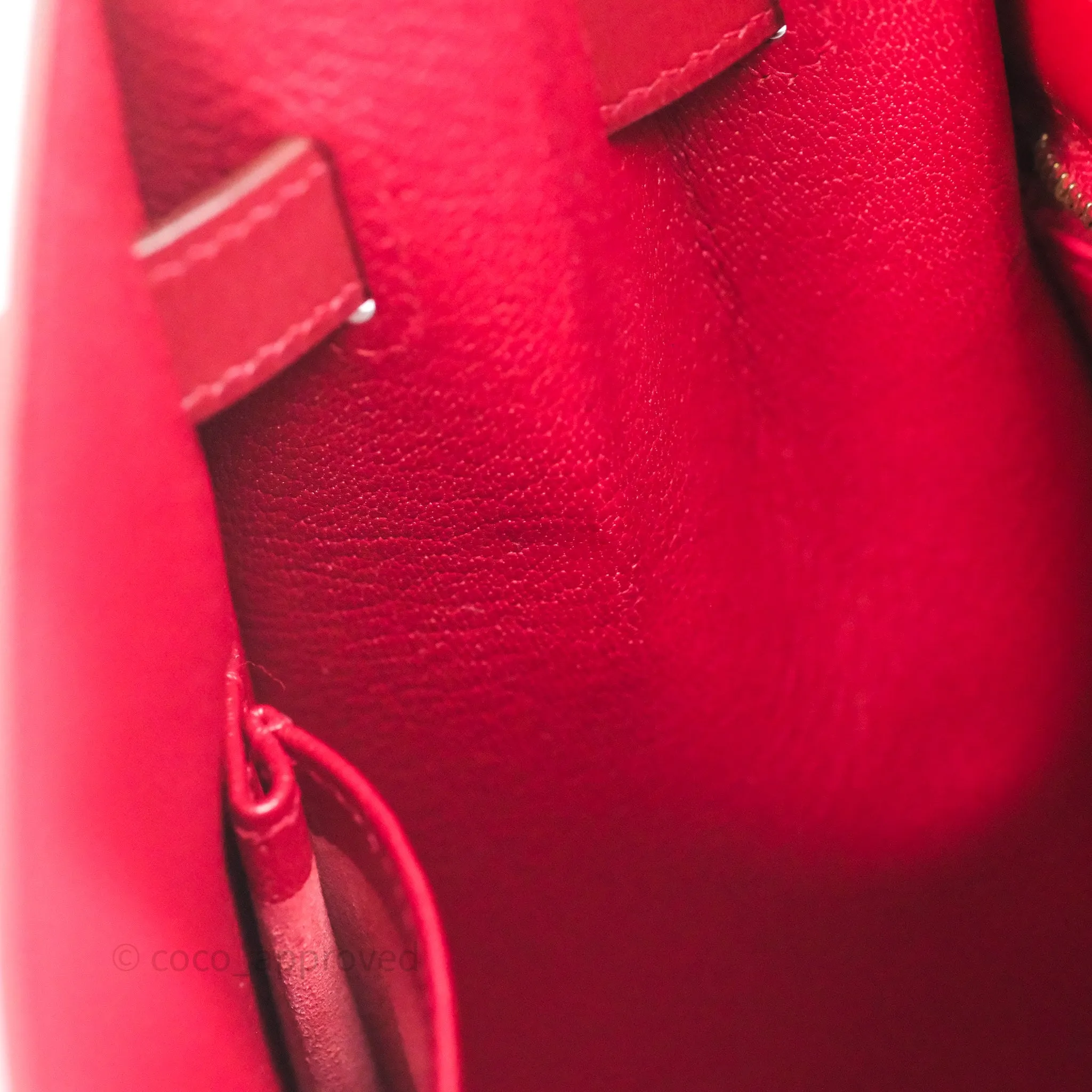 Herms Vintage Kelly 32 Sellier Rouge Hermes 55 Box Leather Gold Hardware