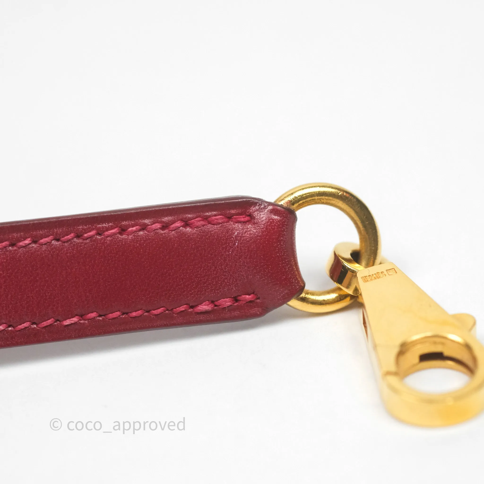 Herms Vintage Kelly 32 Sellier Rouge Hermes 55 Box Leather Gold Hardware