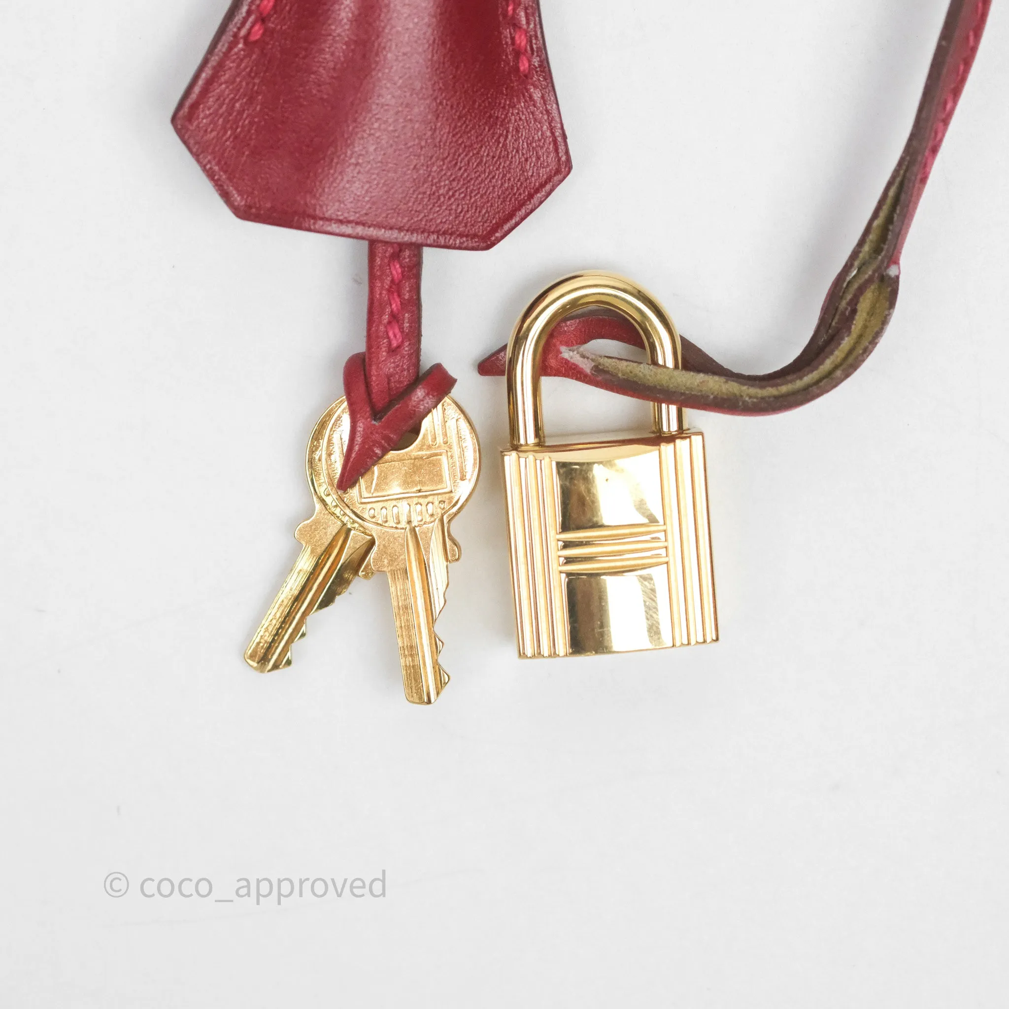 Herms Vintage Kelly 32 Sellier Rouge Hermes 55 Box Leather Gold Hardware