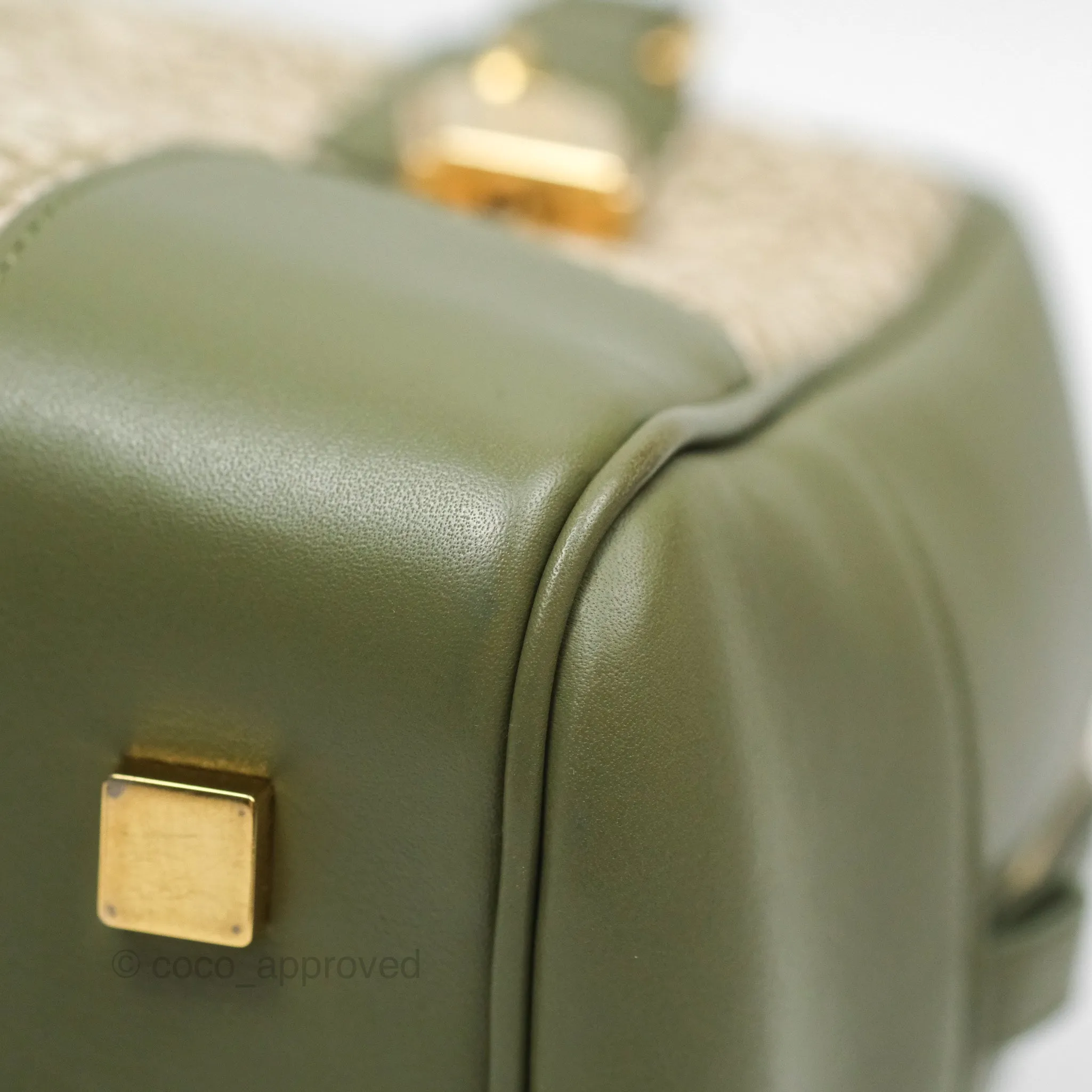 Loewe Amazona 19 Square Green/ Avocado Green in Anagram Jacquard and Calfskin