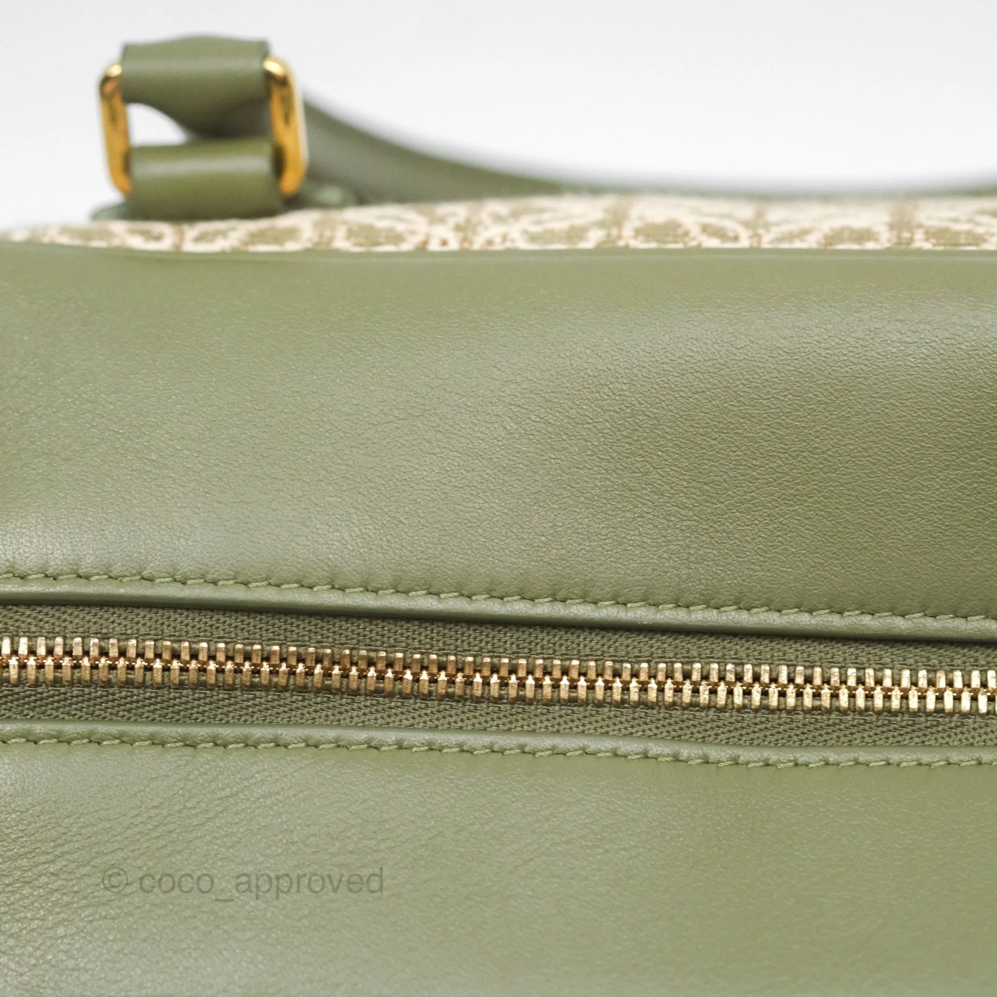 Loewe Amazona 19 Square Green/ Avocado Green in Anagram Jacquard and Calfskin