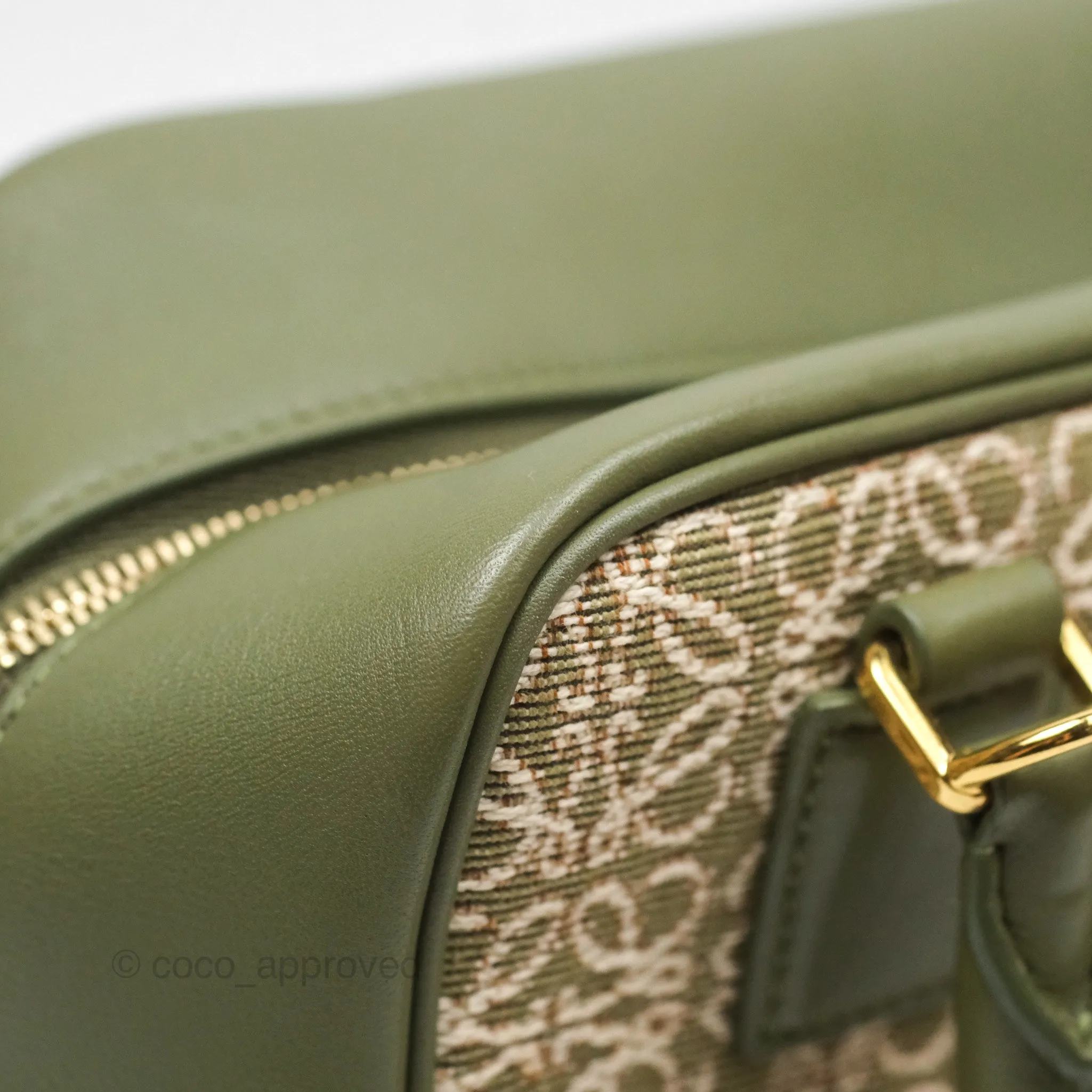 Loewe Amazona 19 Square Green/ Avocado Green in Anagram Jacquard and Calfskin