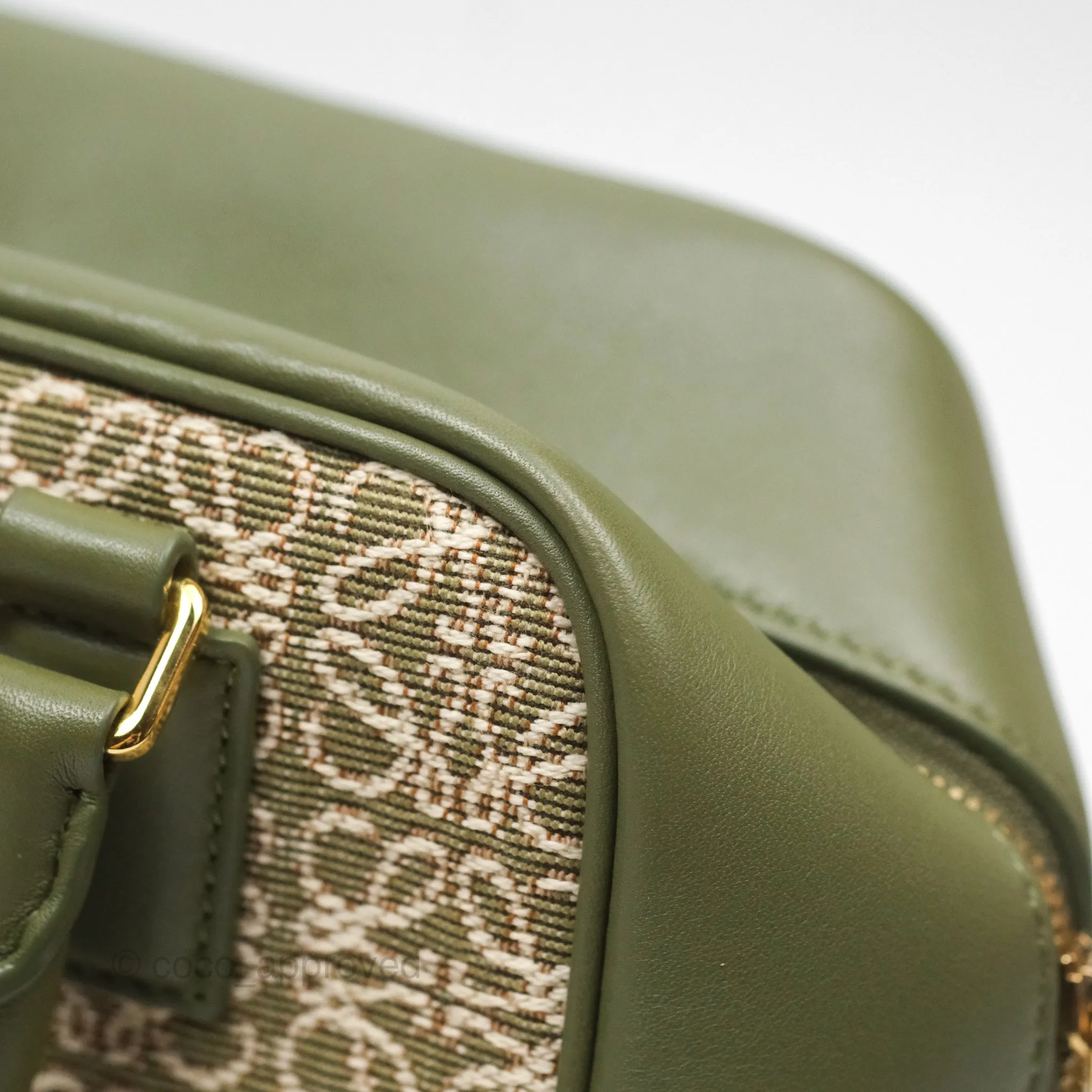 Loewe Amazona 19 Square Green/ Avocado Green in Anagram Jacquard and Calfskin