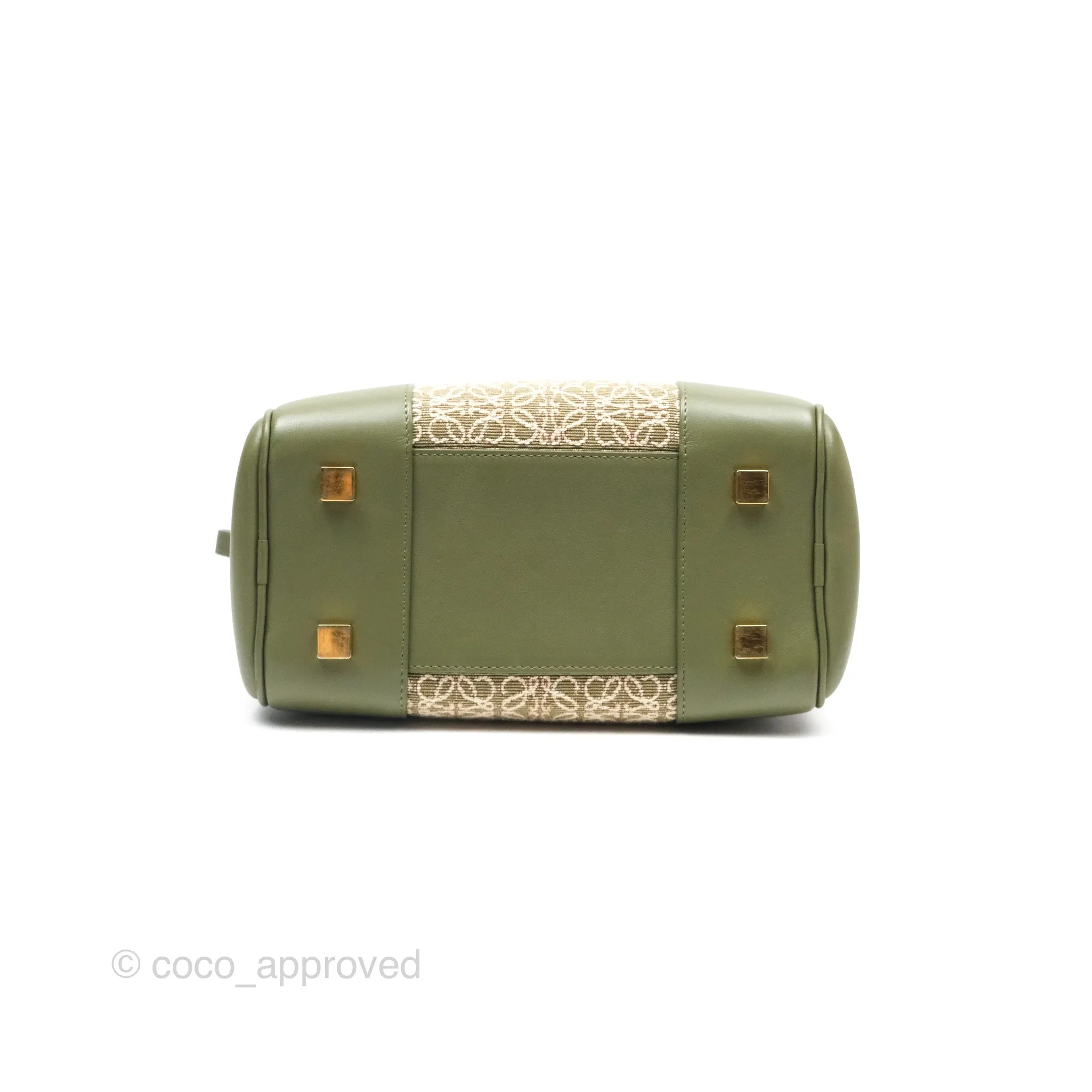 Loewe Amazona 19 Square Green/ Avocado Green in Anagram Jacquard and Calfskin