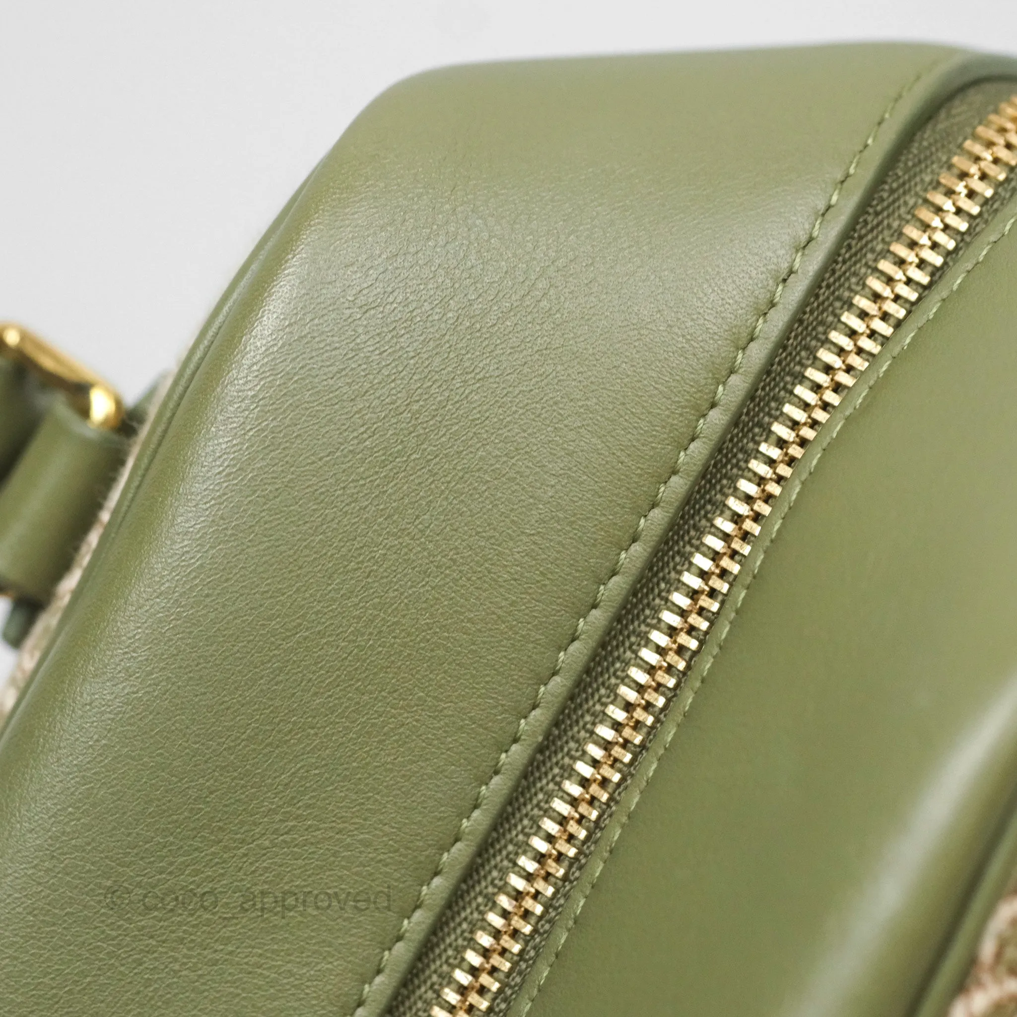Loewe Amazona 19 Square Green/ Avocado Green in Anagram Jacquard and Calfskin