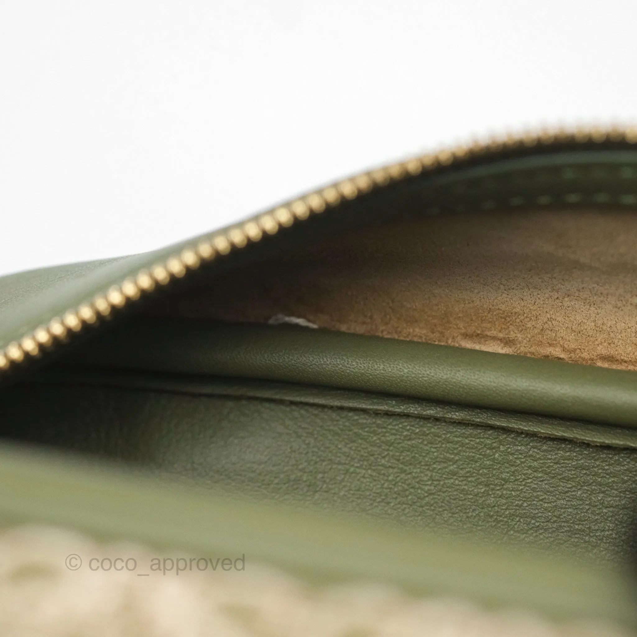 Loewe Amazona 19 Square Green/ Avocado Green in Anagram Jacquard and Calfskin