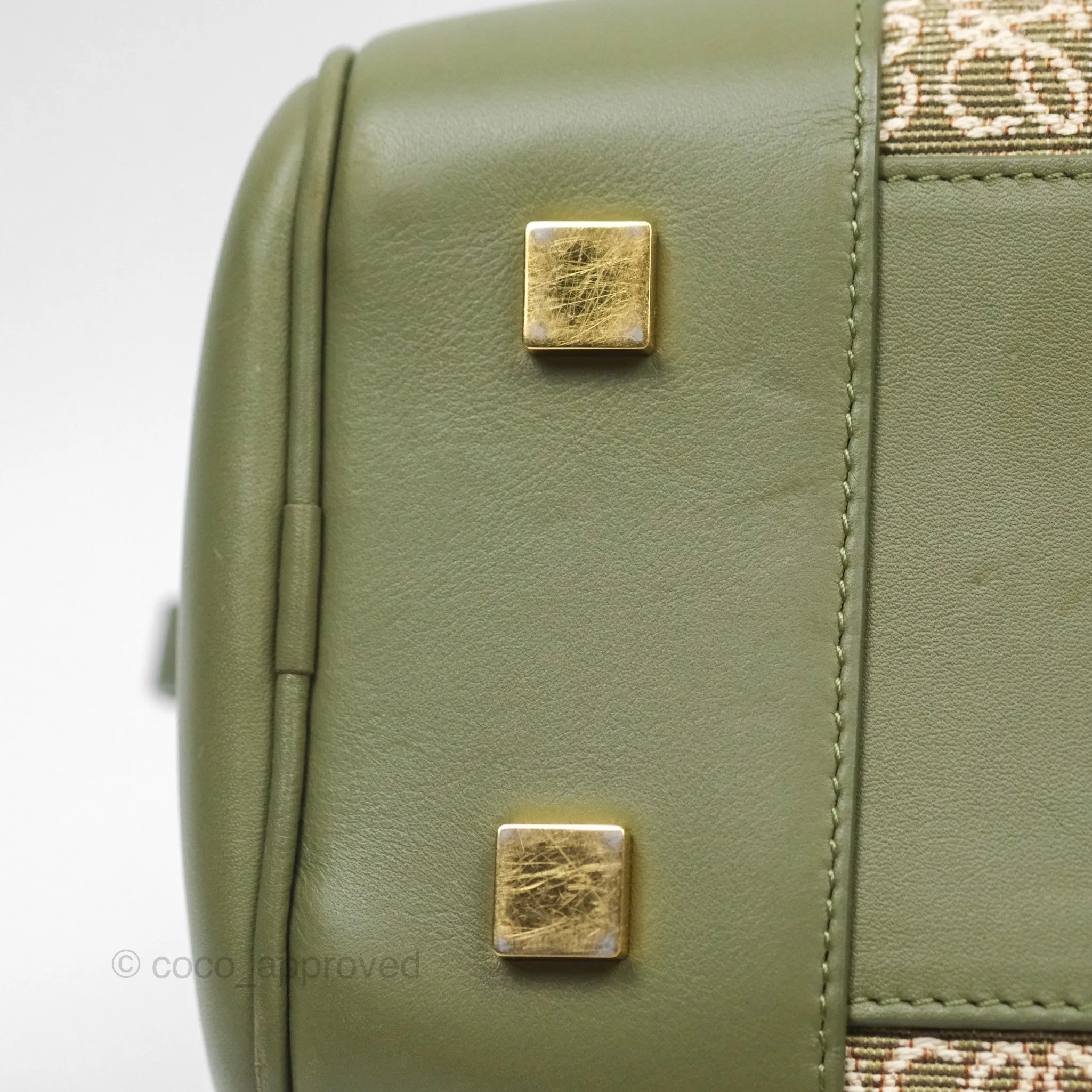 Loewe Amazona 19 Square Green/ Avocado Green in Anagram Jacquard and Calfskin