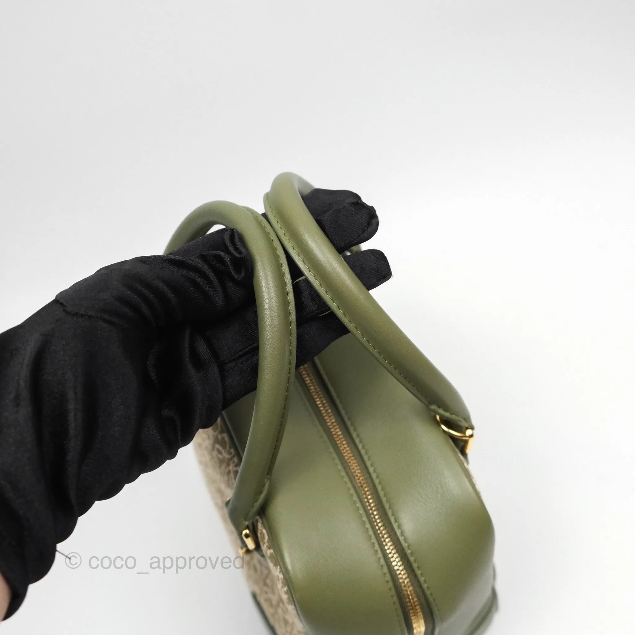 Loewe Amazona 19 Square Green/ Avocado Green in Anagram Jacquard and Calfskin