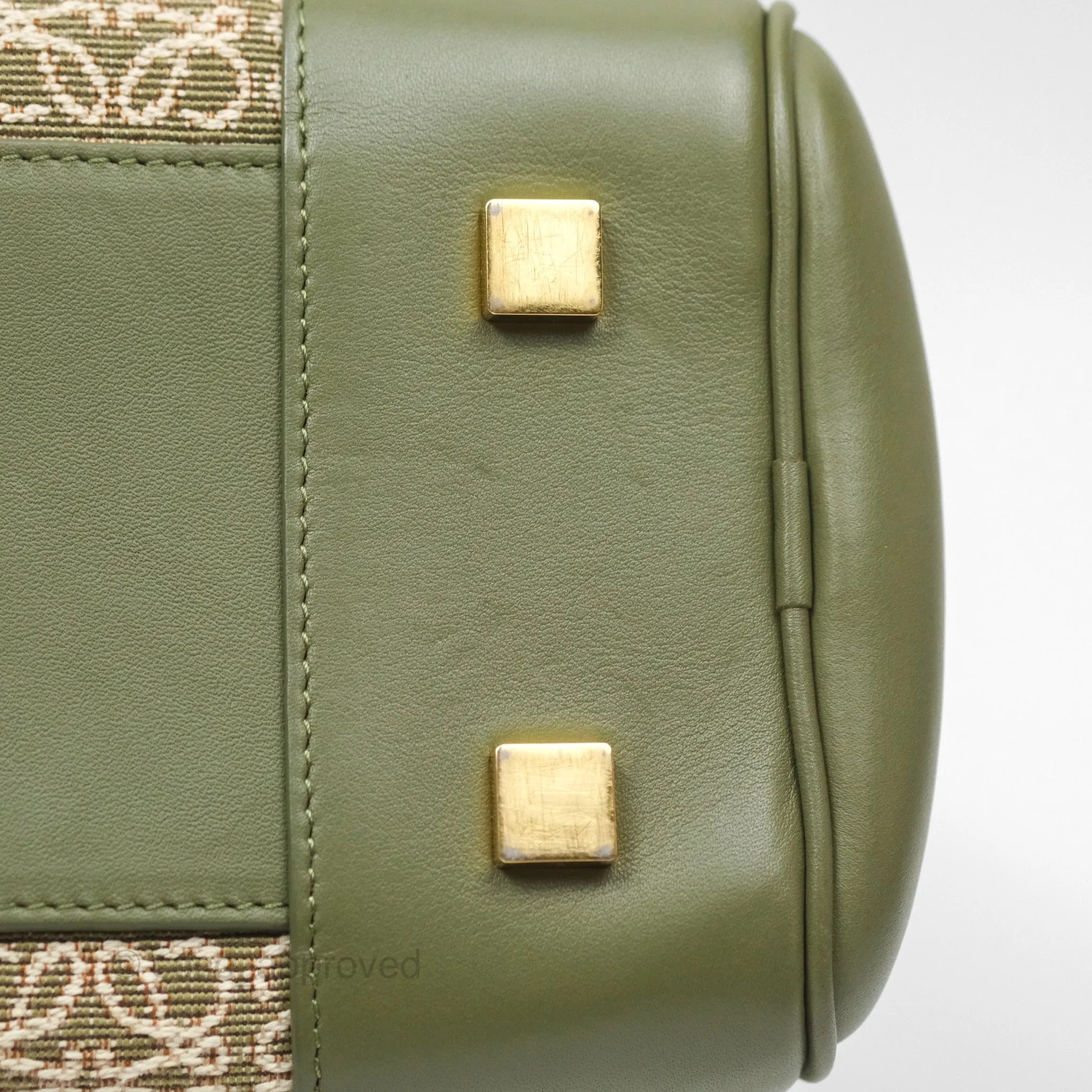 Loewe Amazona 19 Square Green/ Avocado Green in Anagram Jacquard and Calfskin