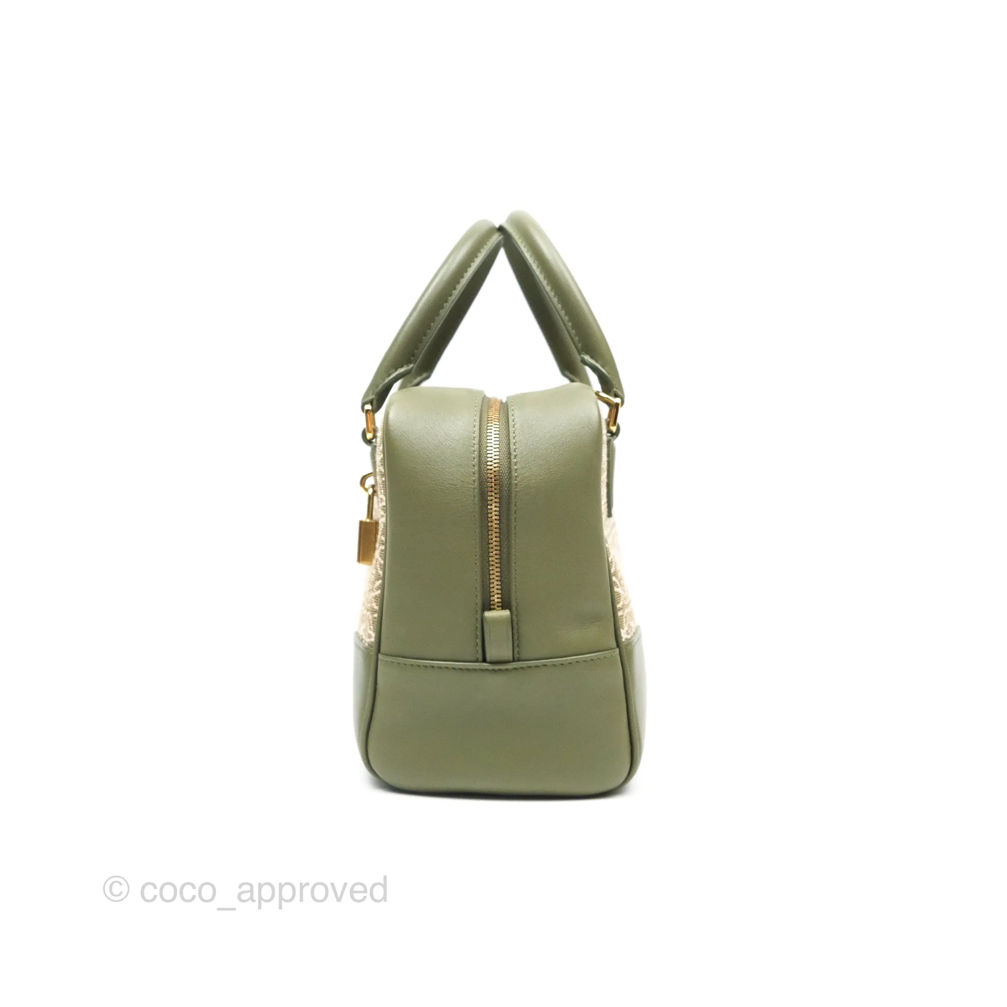 Loewe Amazona 19 Square Green/ Avocado Green in Anagram Jacquard and Calfskin