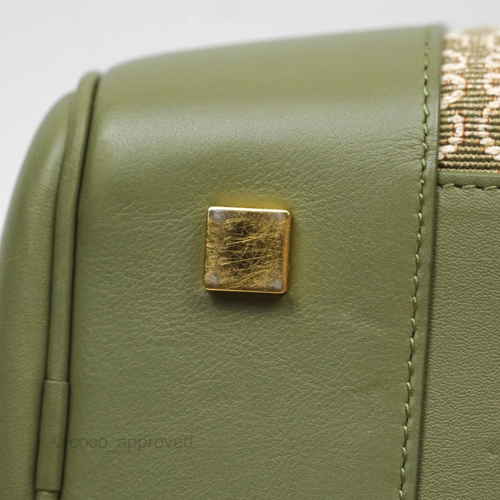 Loewe Amazona 19 Square Green/ Avocado Green in Anagram Jacquard and Calfskin