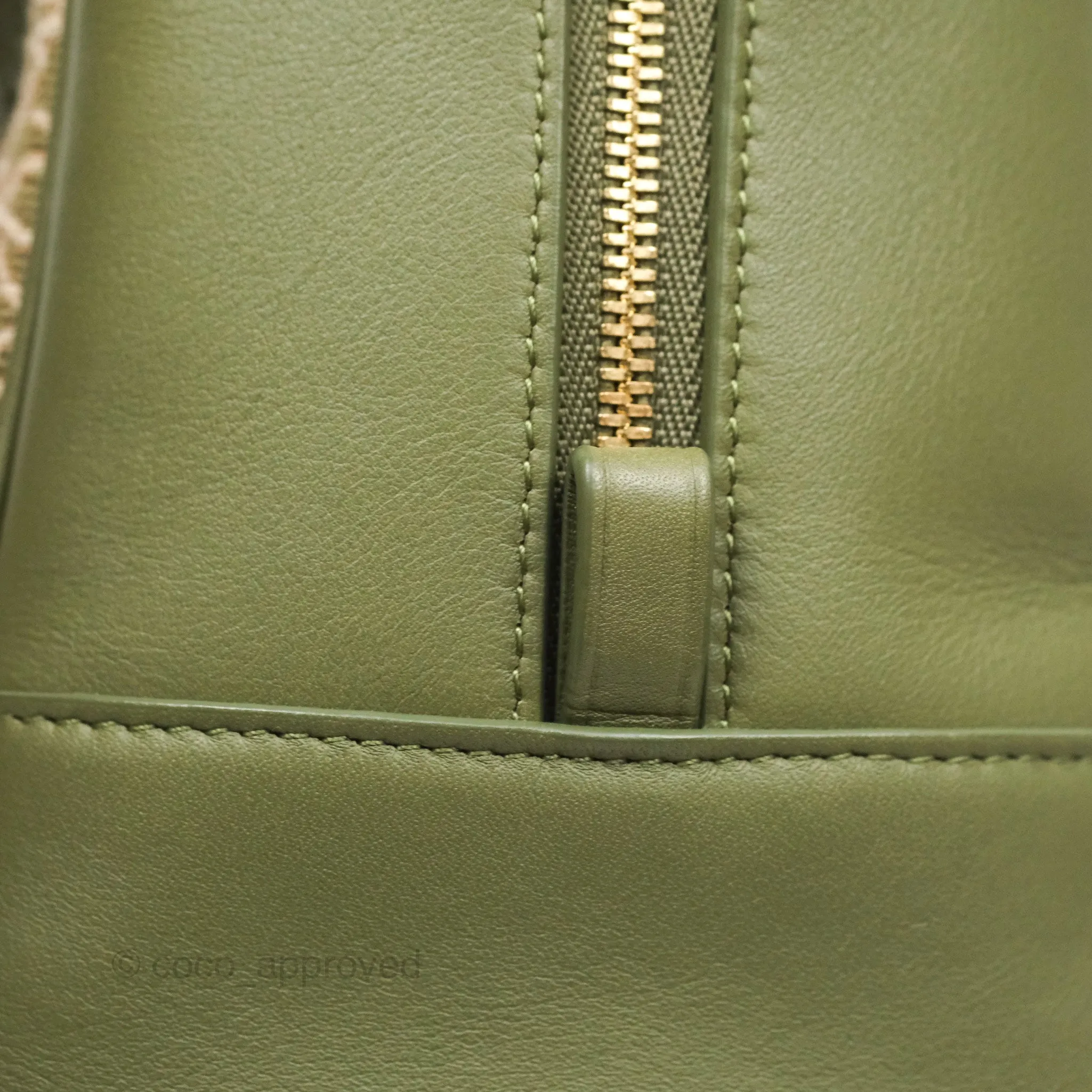 Loewe Amazona 19 Square Green/ Avocado Green in Anagram Jacquard and Calfskin
