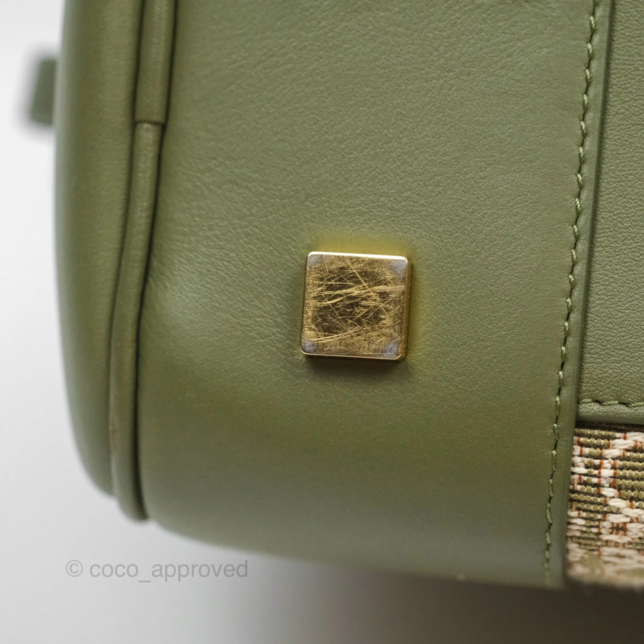 Loewe Amazona 19 Square Green/ Avocado Green in Anagram Jacquard and Calfskin