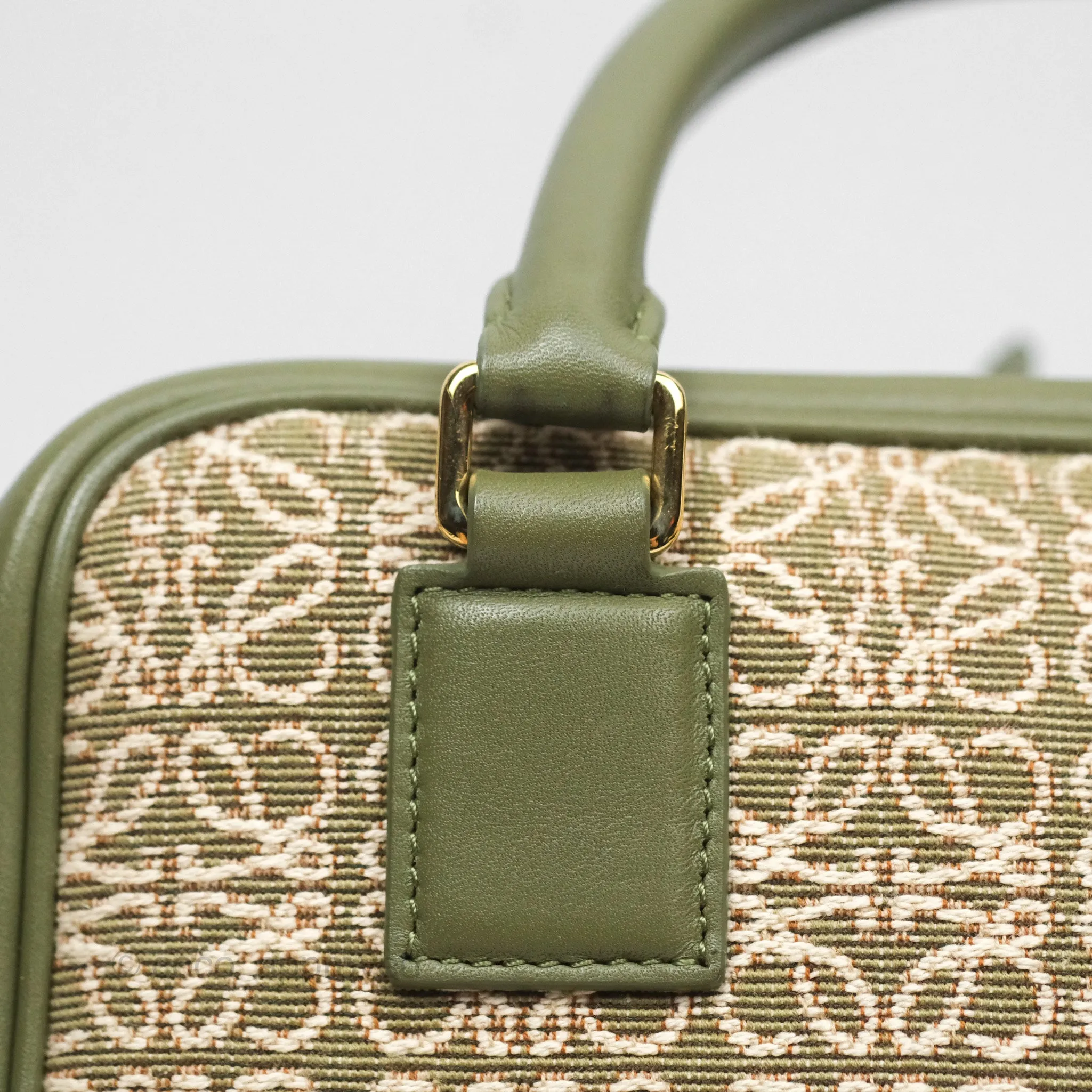 Loewe Amazona 19 Square Green/ Avocado Green in Anagram Jacquard and Calfskin
