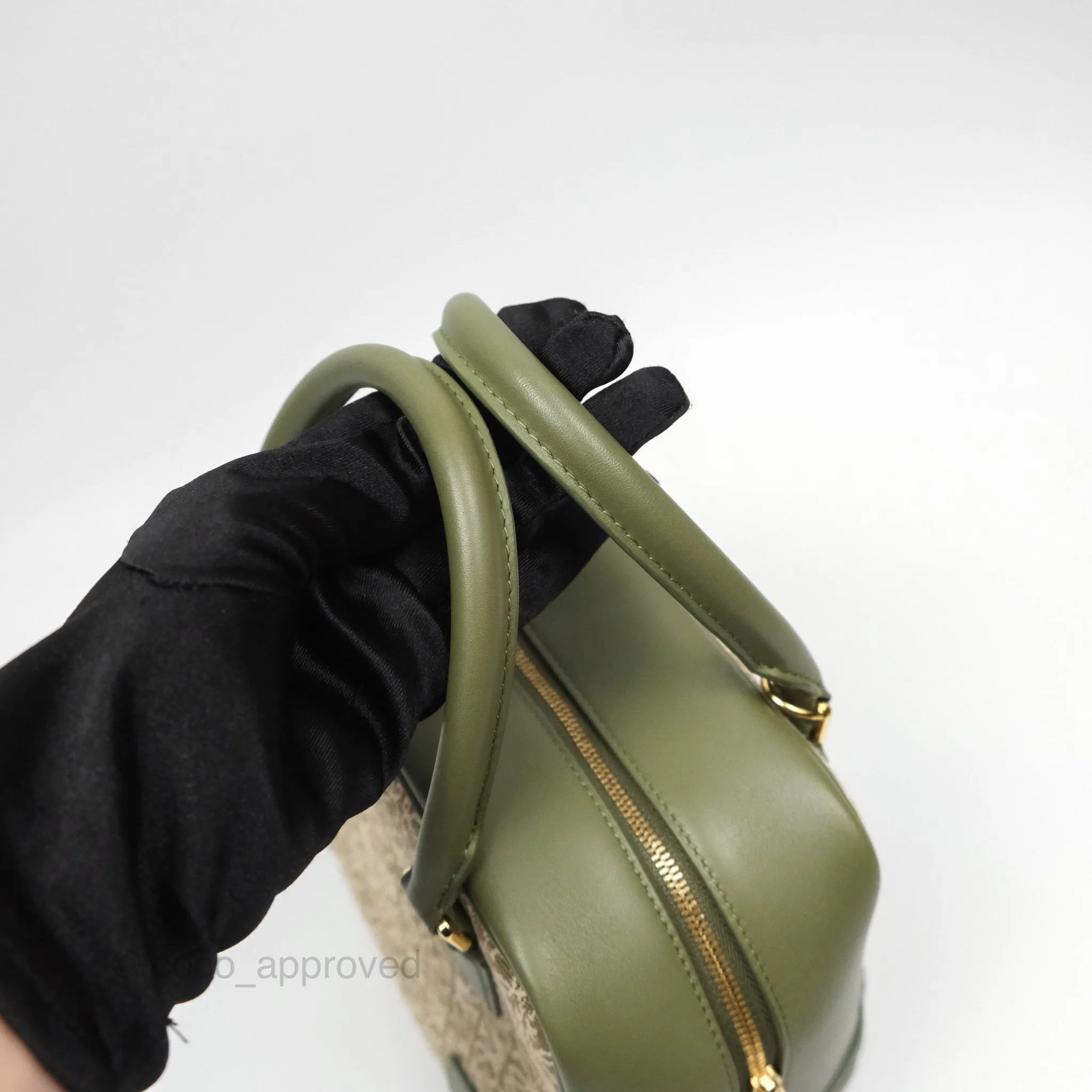 Loewe Amazona 19 Square Green/ Avocado Green in Anagram Jacquard and Calfskin