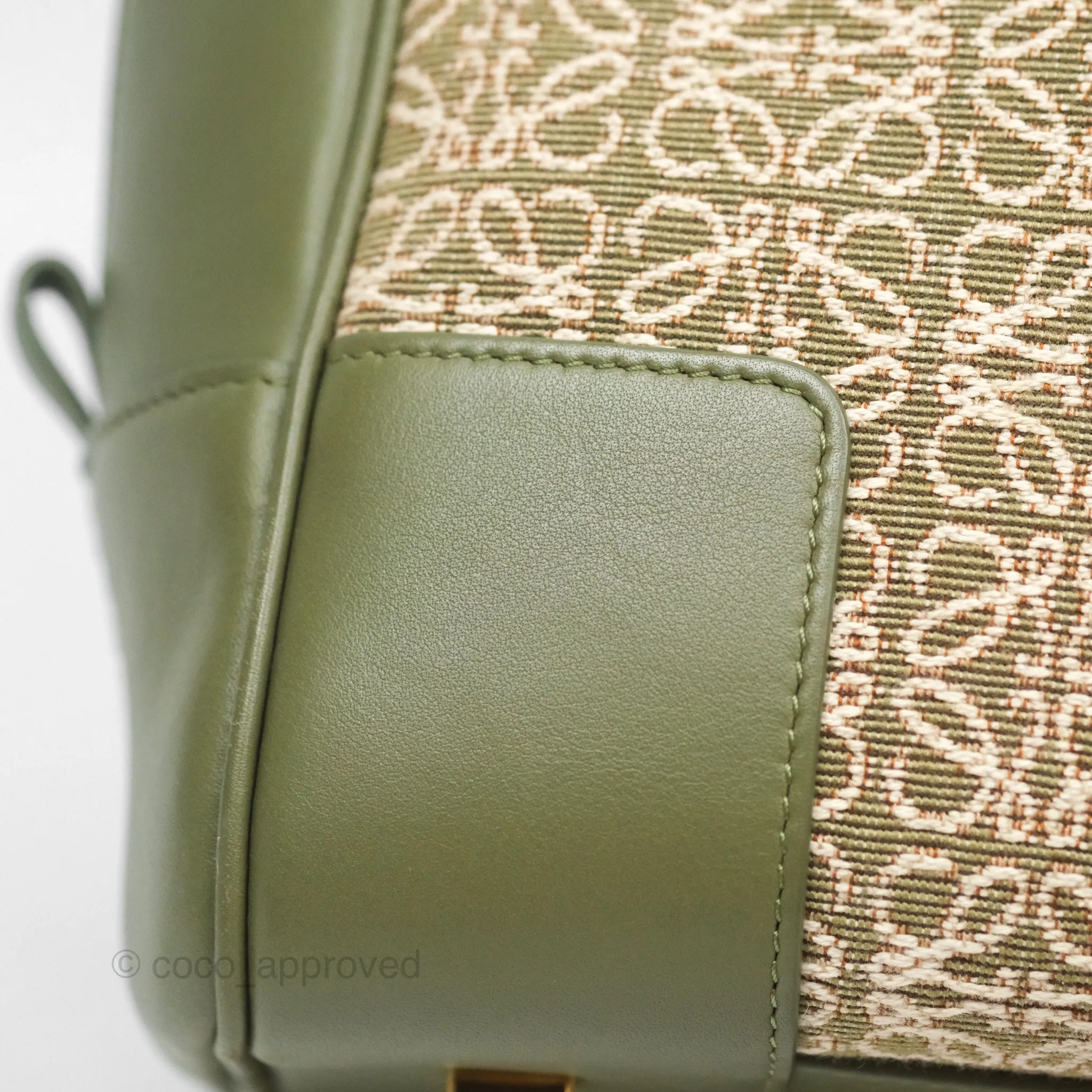 Loewe Amazona 19 Square Green/ Avocado Green in Anagram Jacquard and Calfskin