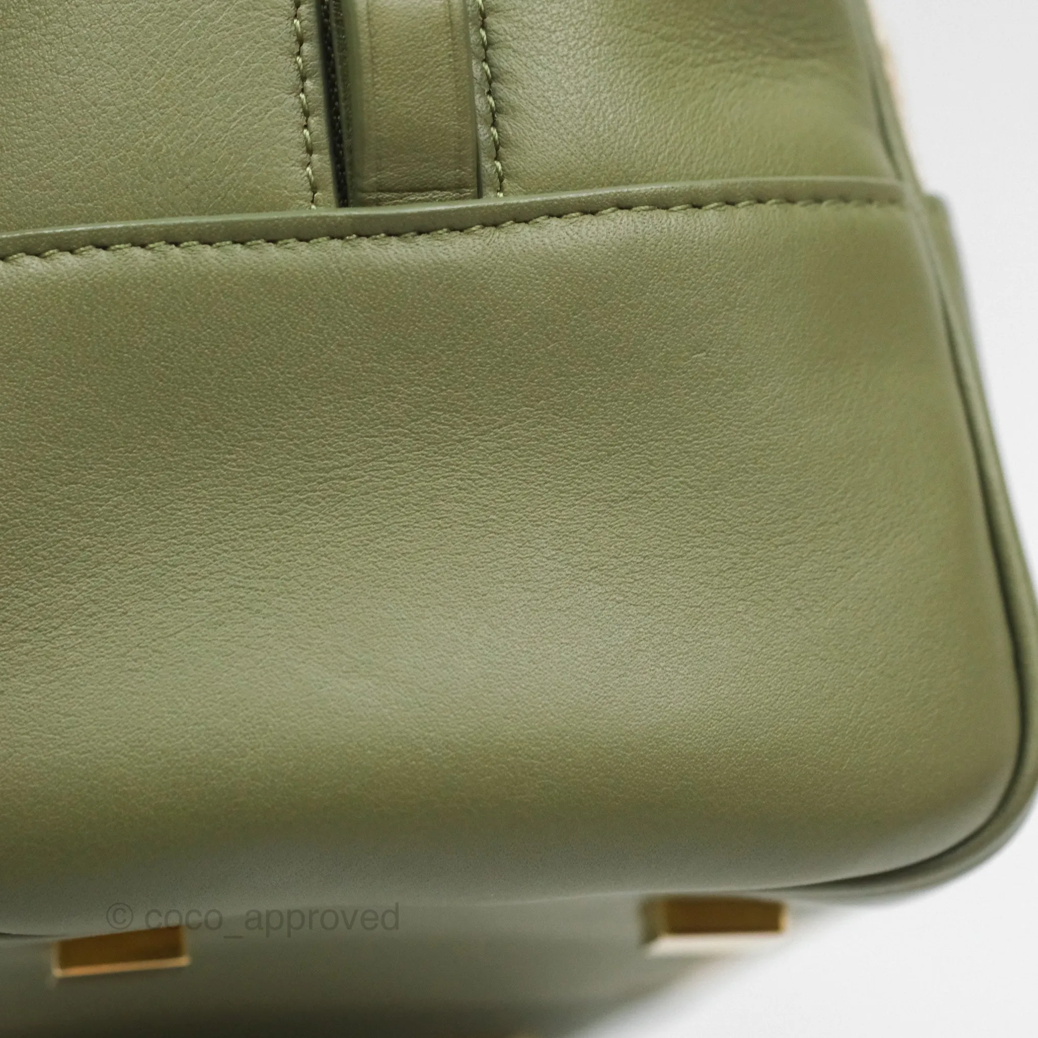 Loewe Amazona 19 Square Green/ Avocado Green in Anagram Jacquard and Calfskin