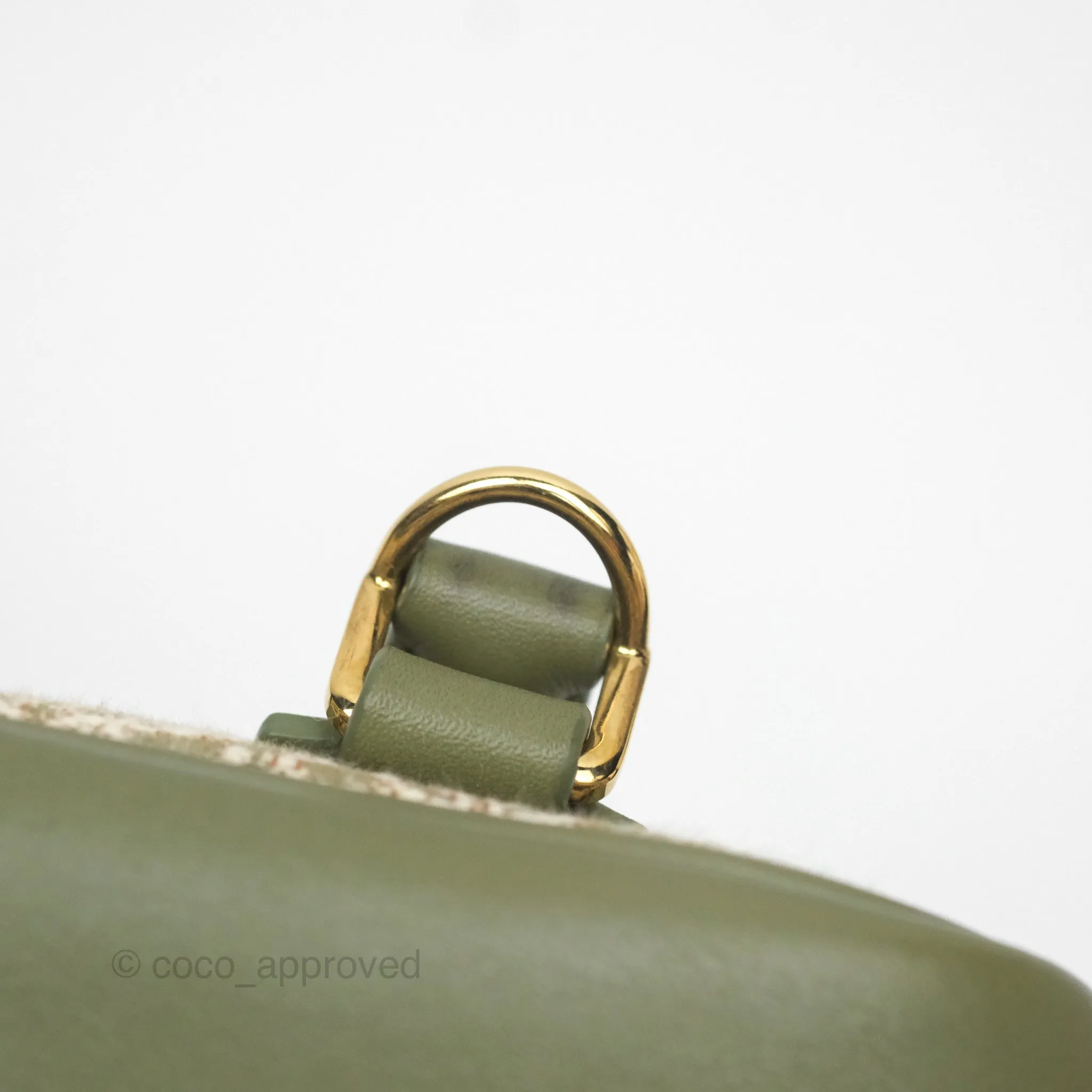Loewe Amazona 19 Square Green/ Avocado Green in Anagram Jacquard and Calfskin