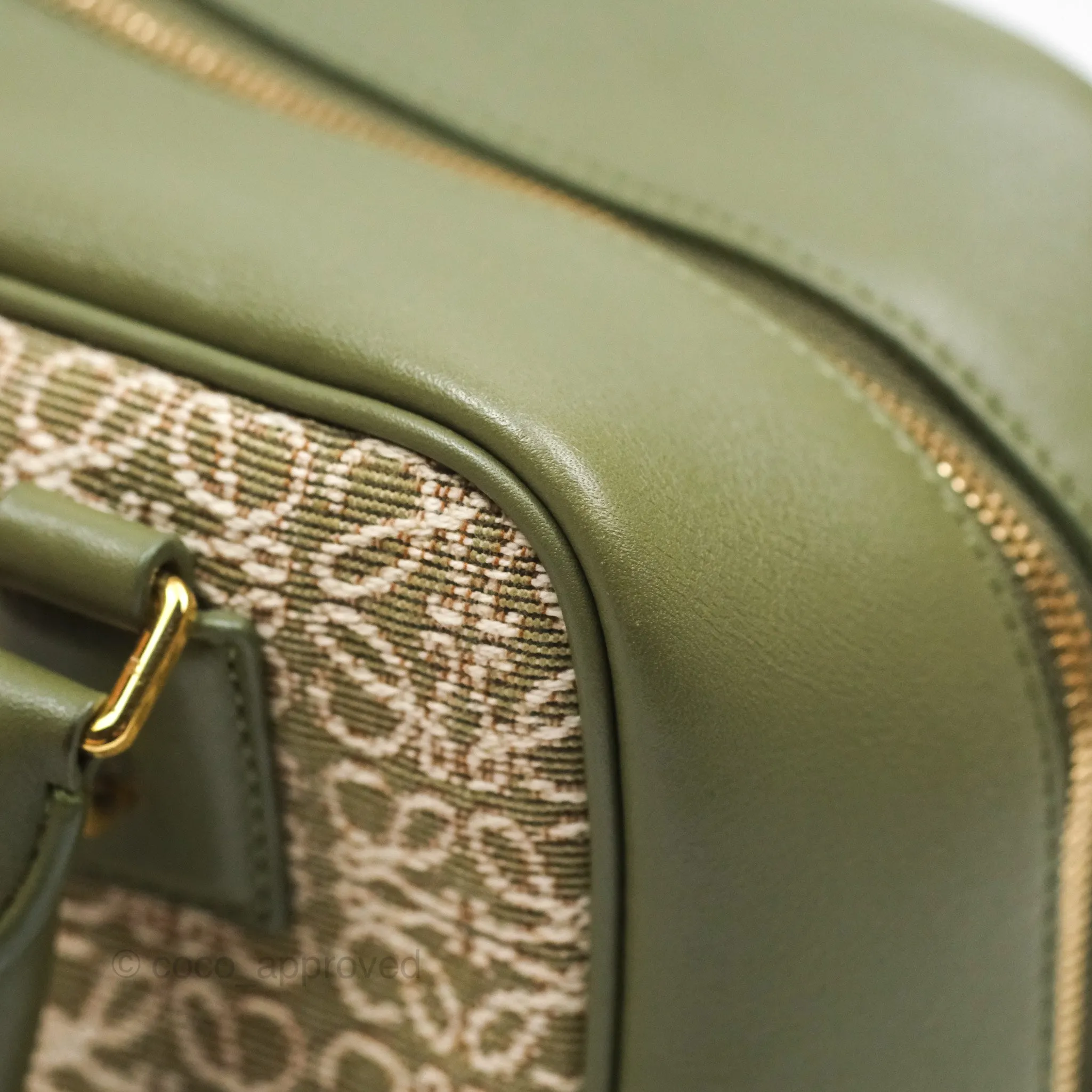 Loewe Amazona 19 Square Green/ Avocado Green in Anagram Jacquard and Calfskin