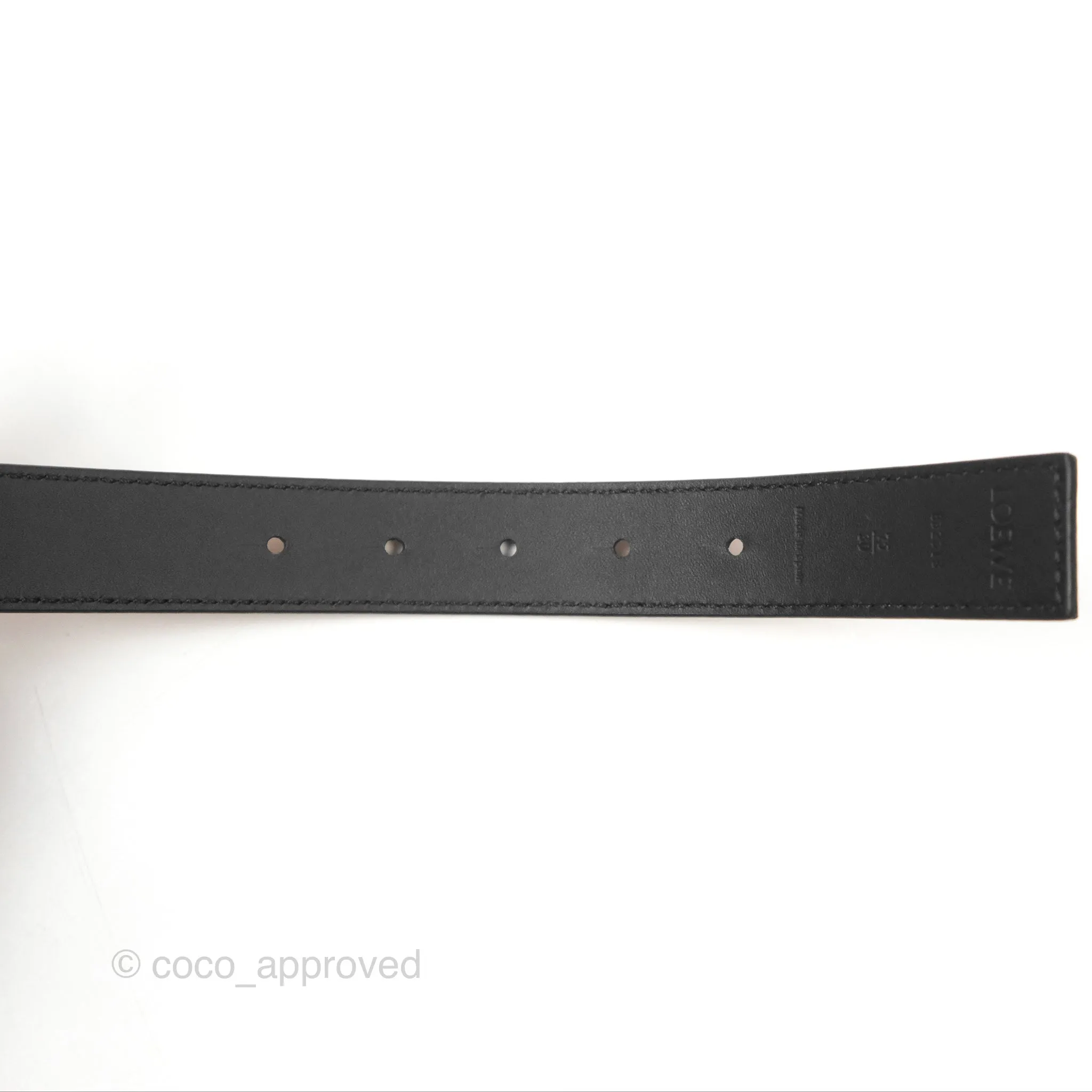 Loewe Anagram Buckle Tan Black Calfskin Reversible Belt Size 75