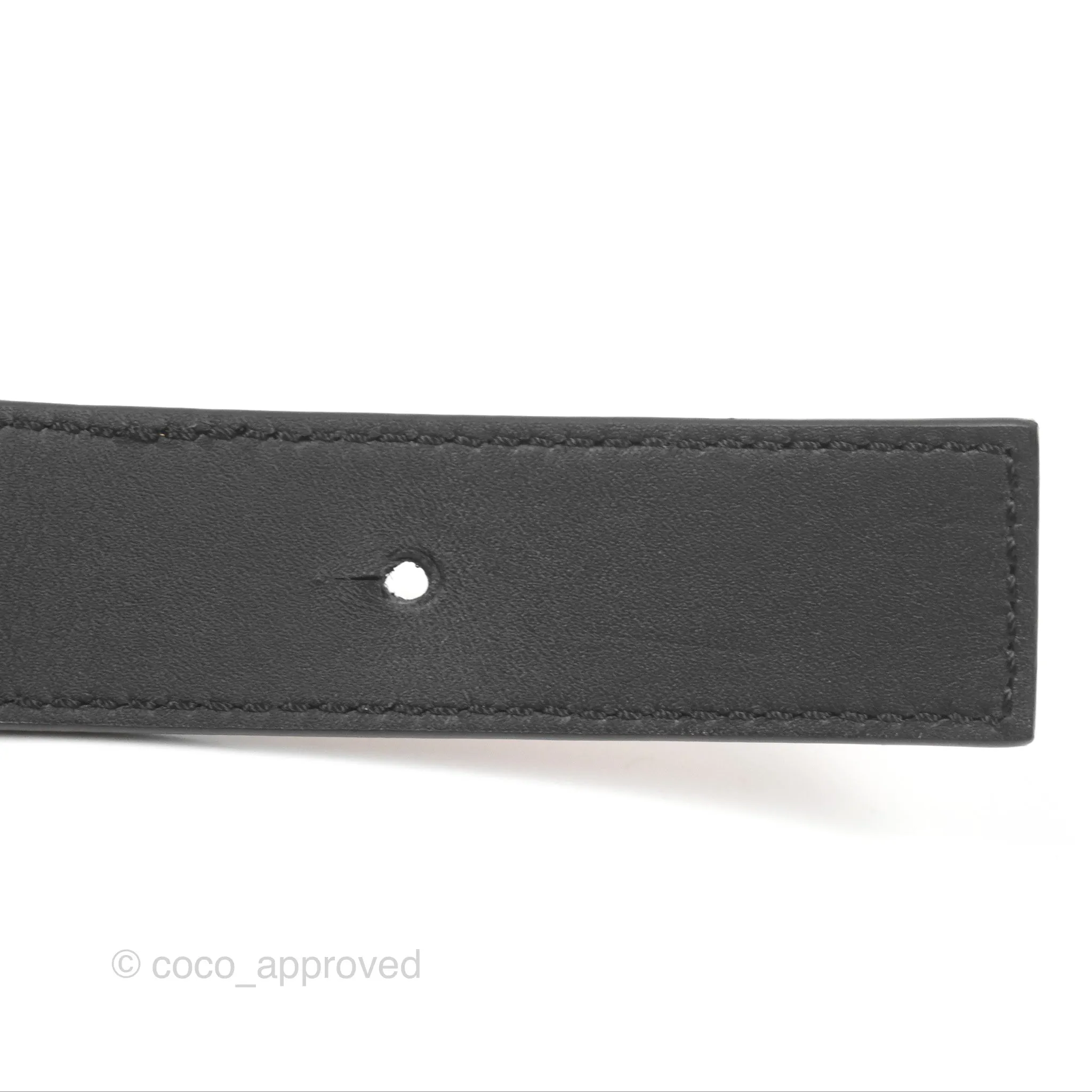 Loewe Anagram Buckle Tan Black Calfskin Reversible Belt Size 75