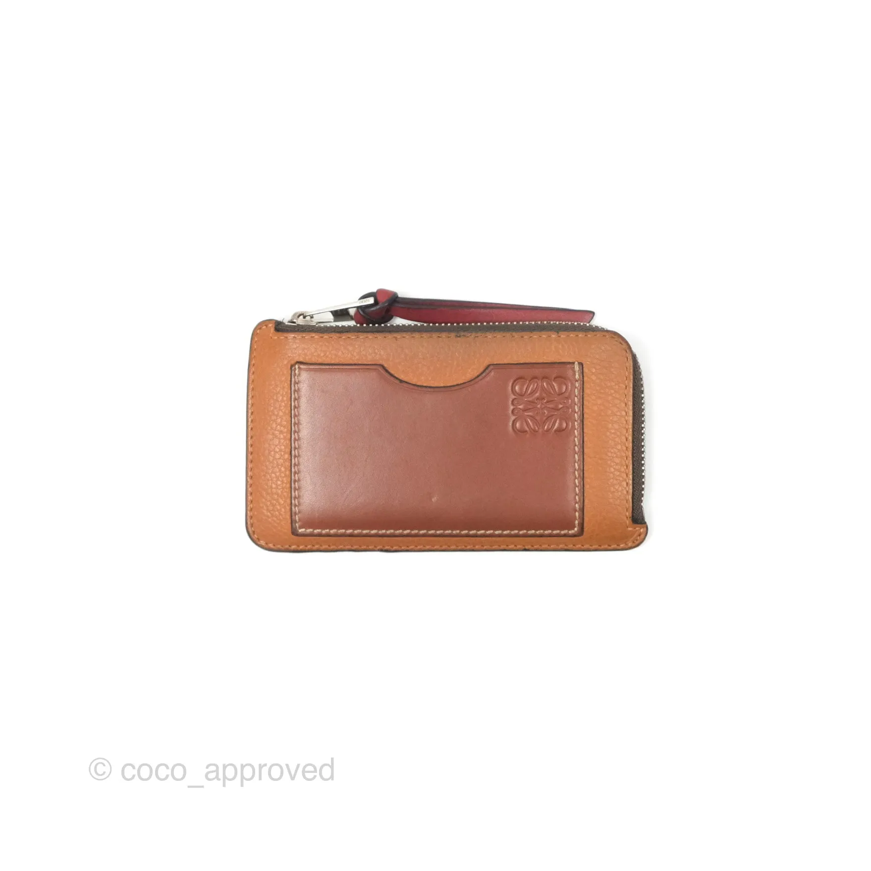 Loewe Anagram Coin Card Holder Caramel/Pecan