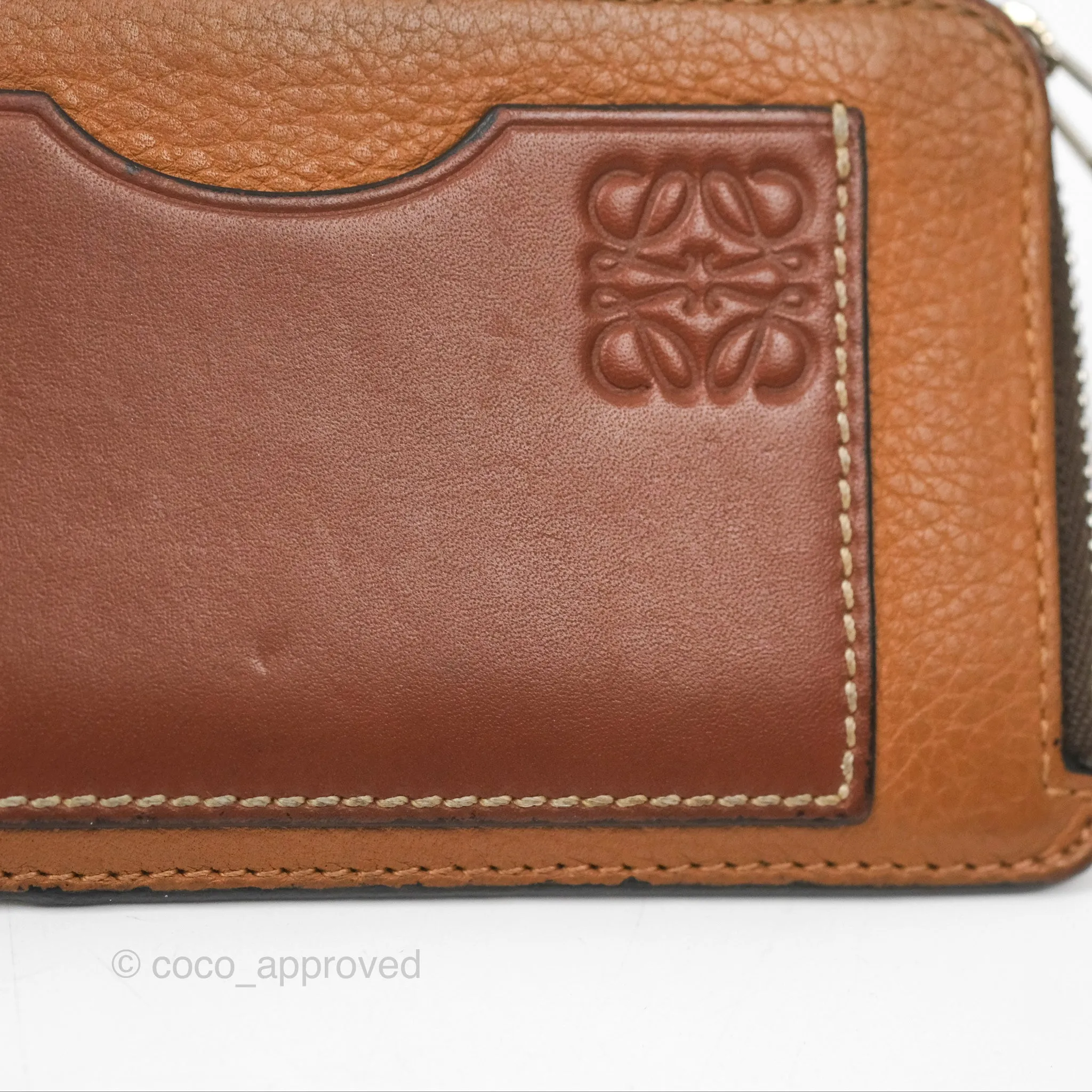 Loewe Anagram Coin Card Holder Caramel/Pecan