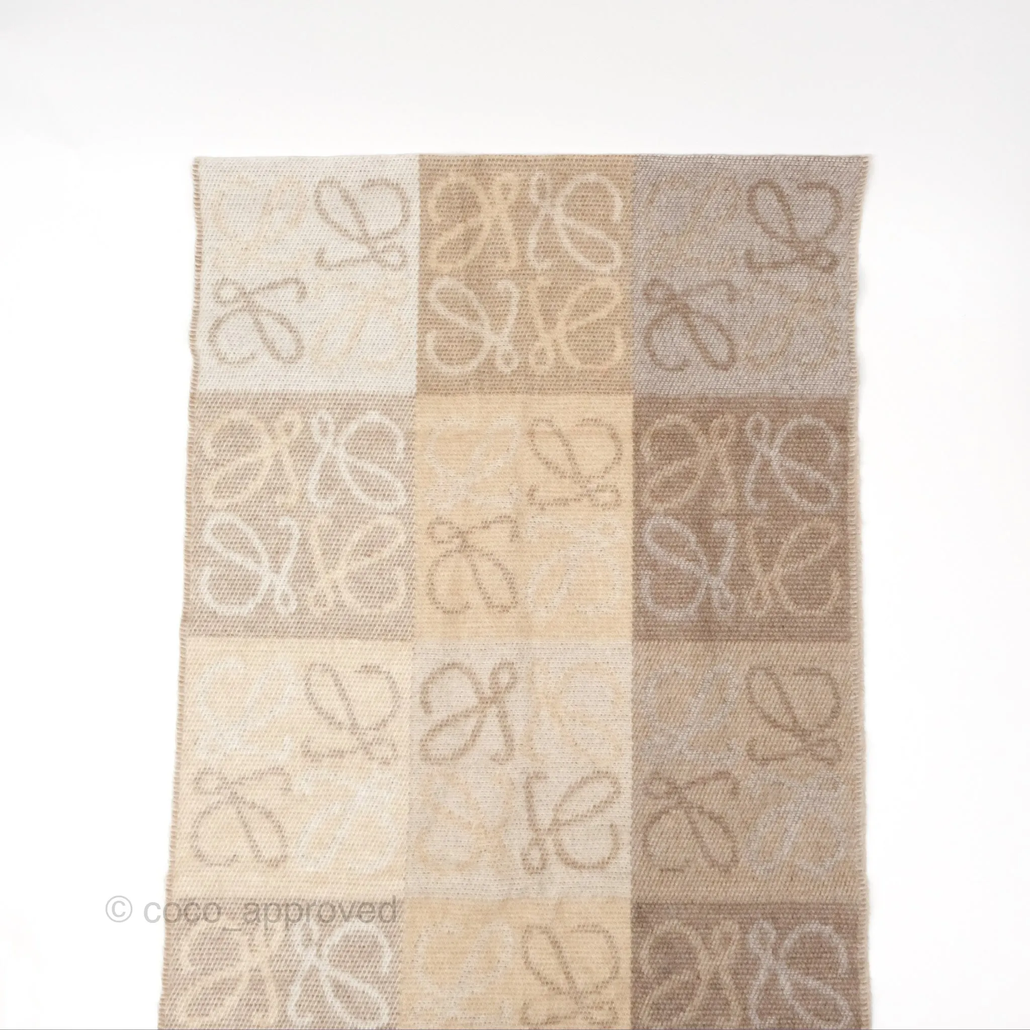 Loewe Anagram Wool Cashmere Scarf Beige
