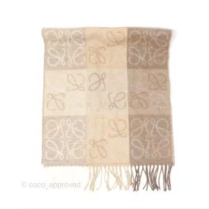 Loewe Anagram Wool Cashmere Scarf Beige