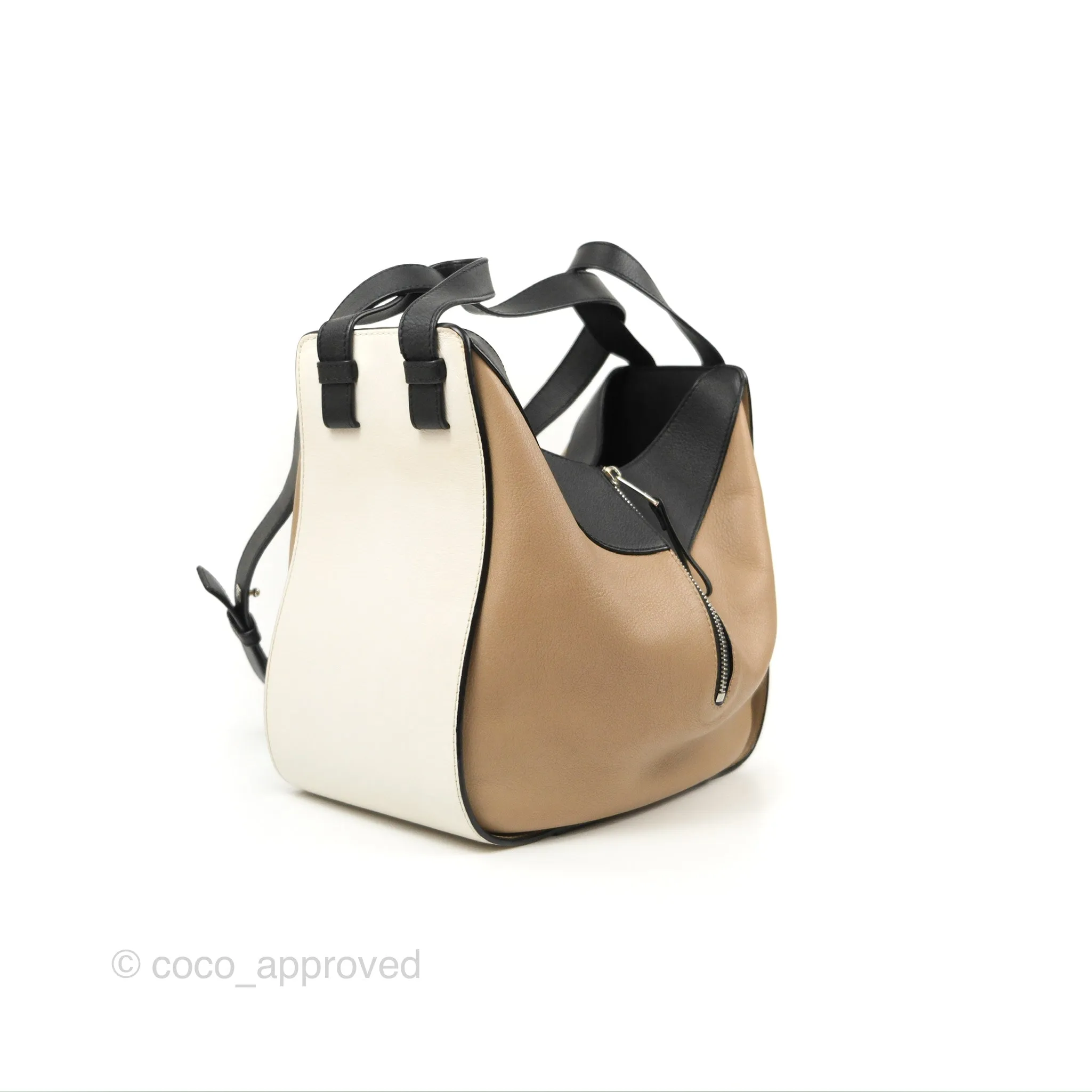 Loewe Hammock Small White/Brown/Black Shoulder Bag