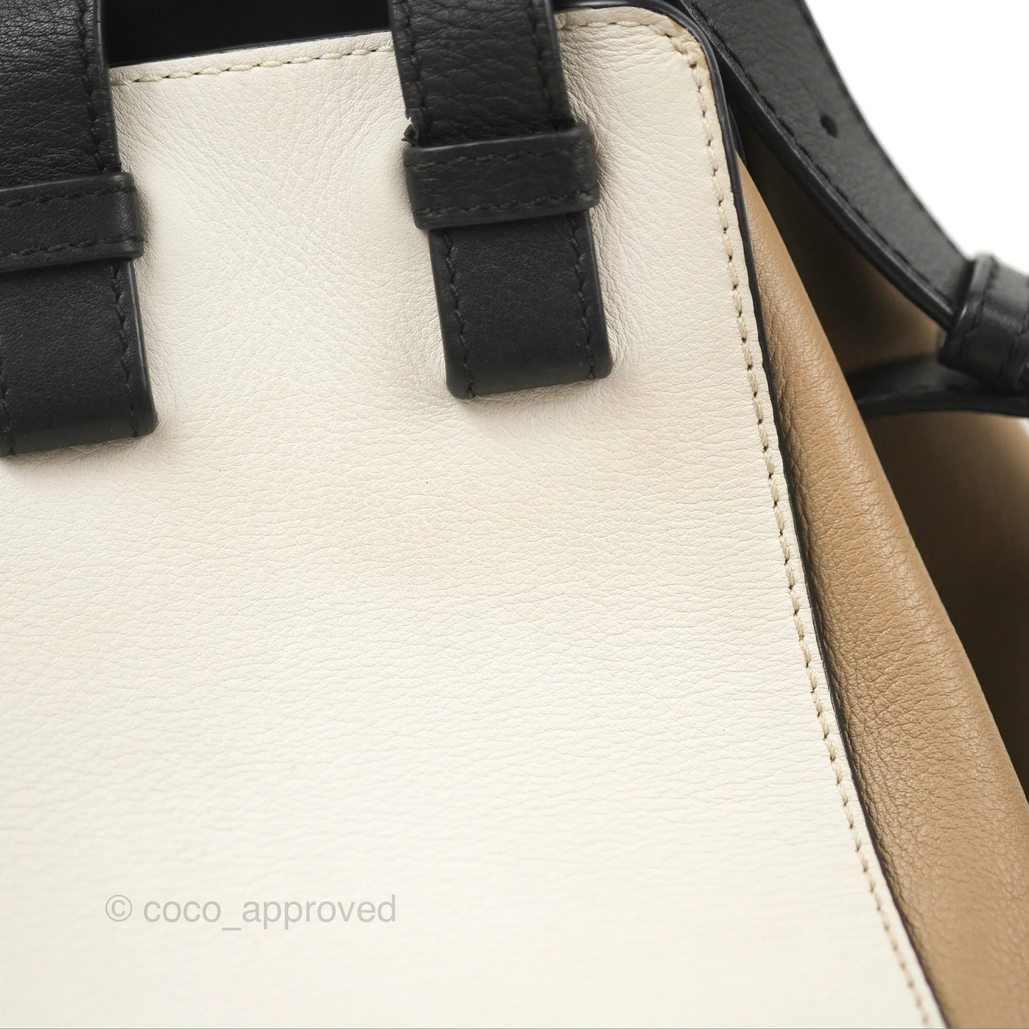 Loewe Hammock Small White/Brown/Black Shoulder Bag