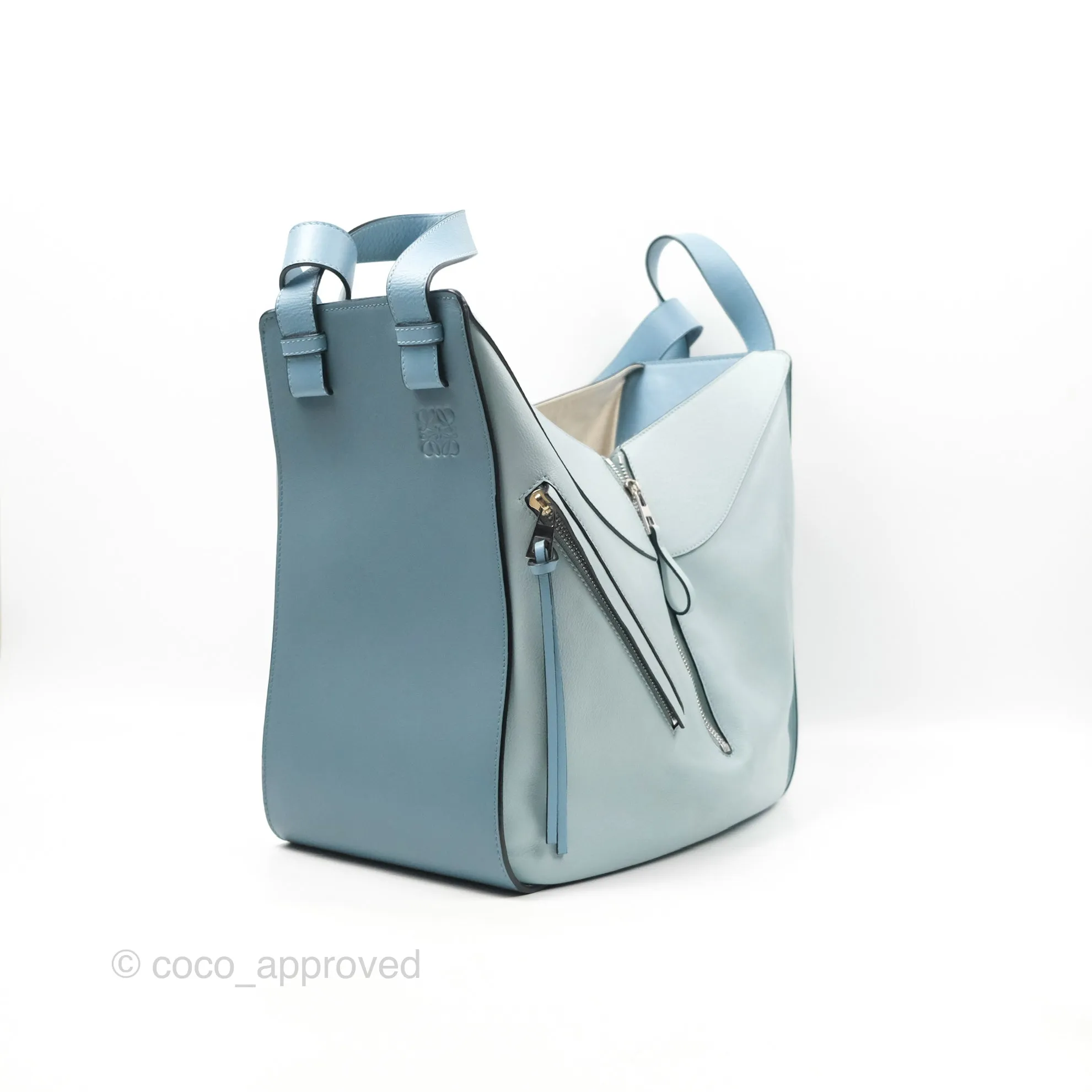 Loewe Medium Hammock Shoulder Bag Light Blue Aqua Stone