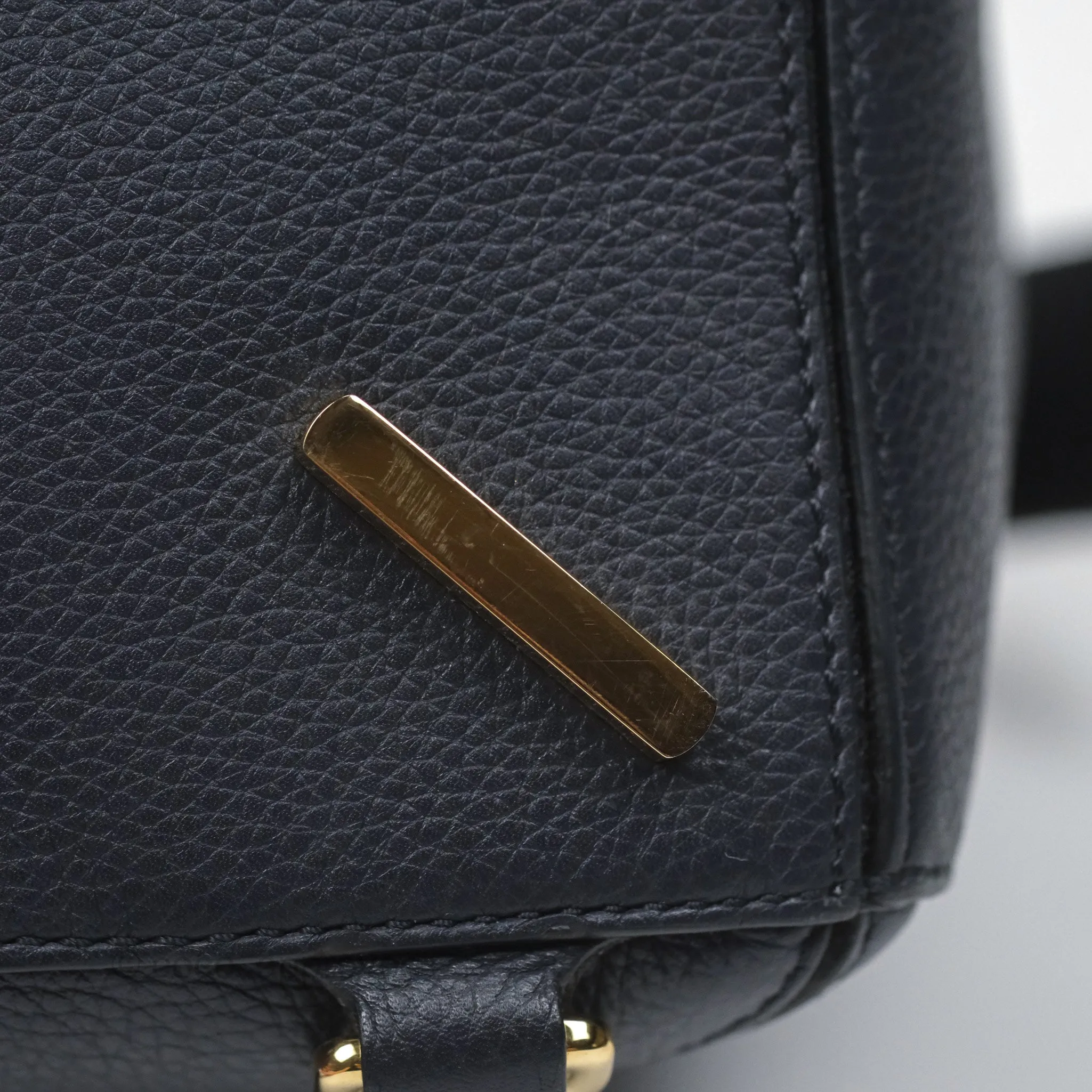 Loewe Medium Puzzle Bag Navy Calfskin Gold Hardware