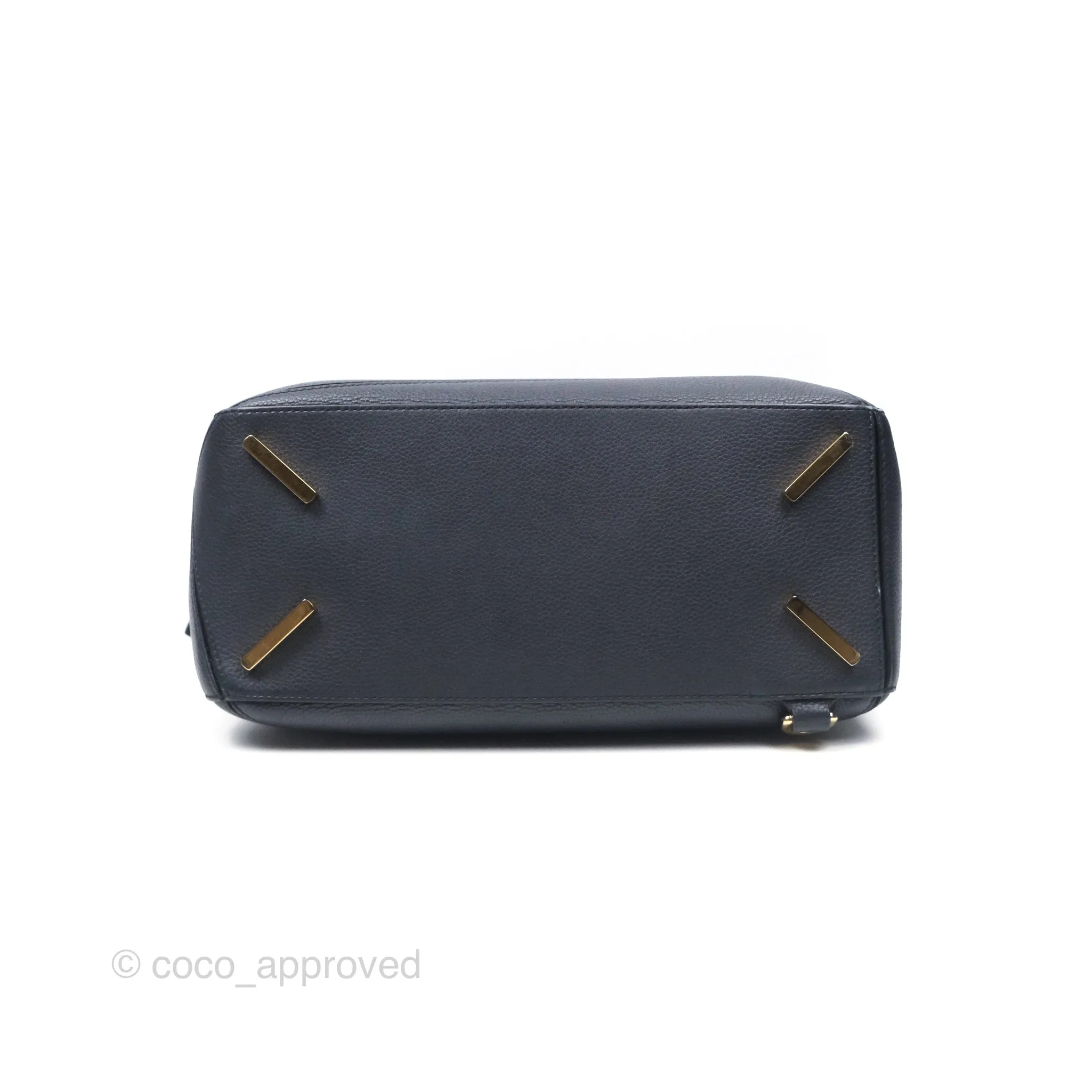 Loewe Medium Puzzle Bag Navy Calfskin Gold Hardware