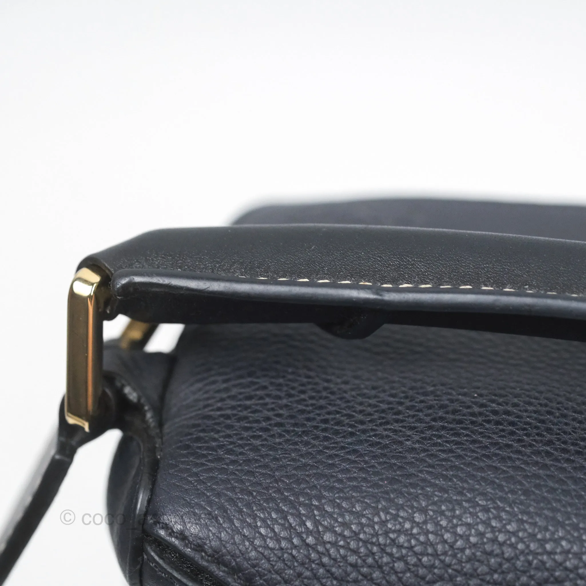 Loewe Medium Puzzle Bag Navy Calfskin Gold Hardware