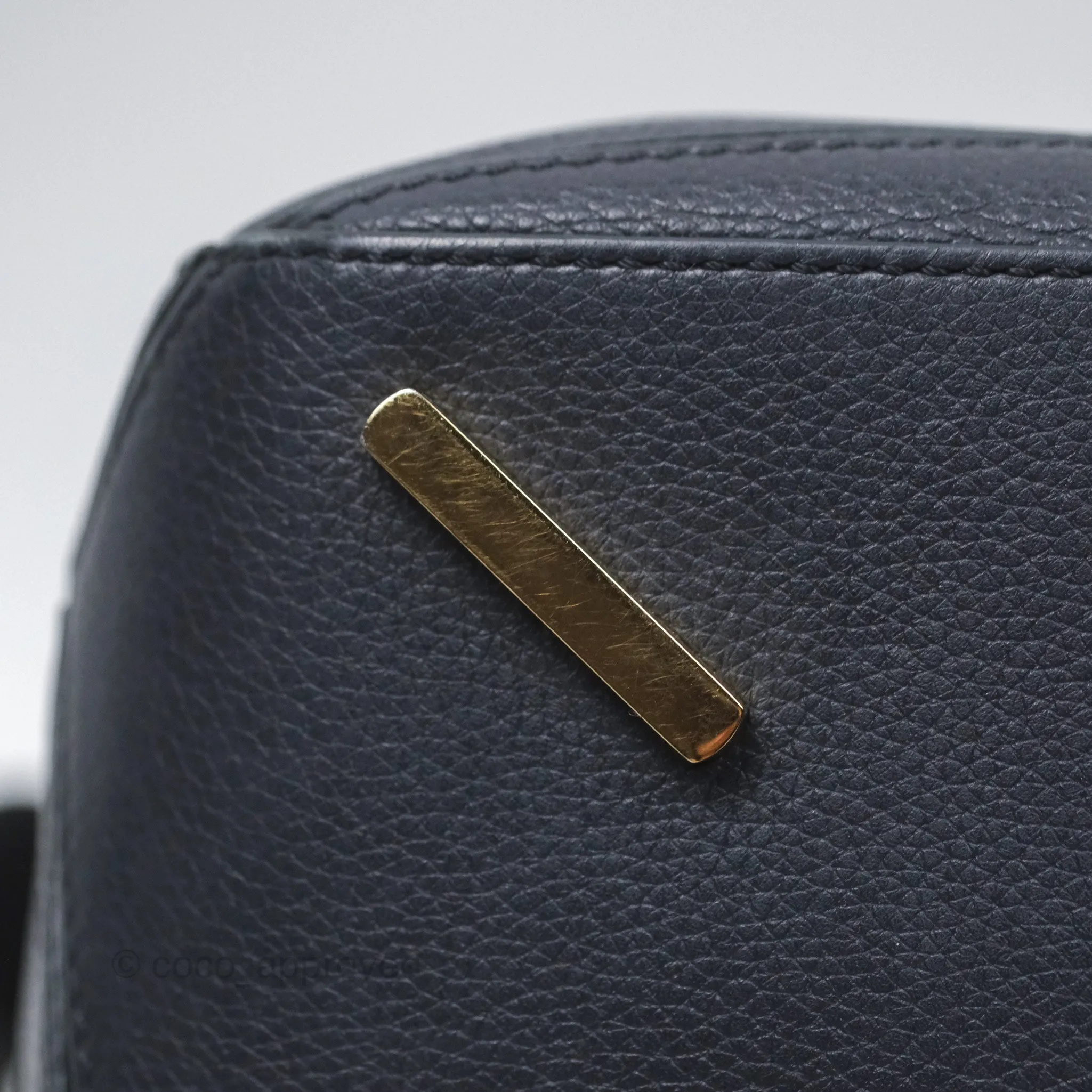 Loewe Medium Puzzle Bag Navy Calfskin Gold Hardware