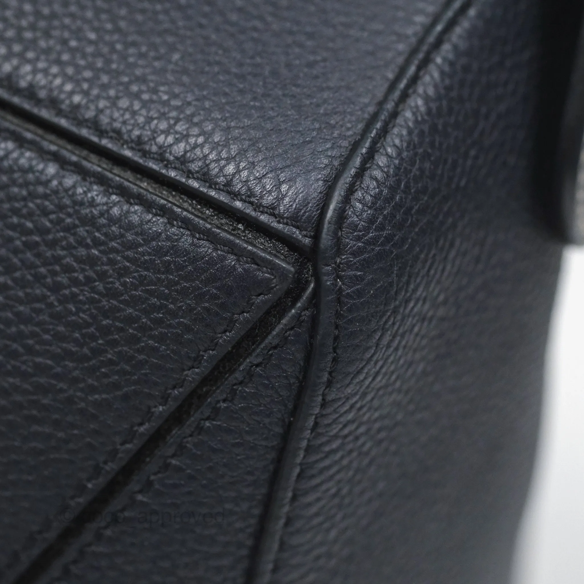 Loewe Medium Puzzle Bag Navy Calfskin Gold Hardware