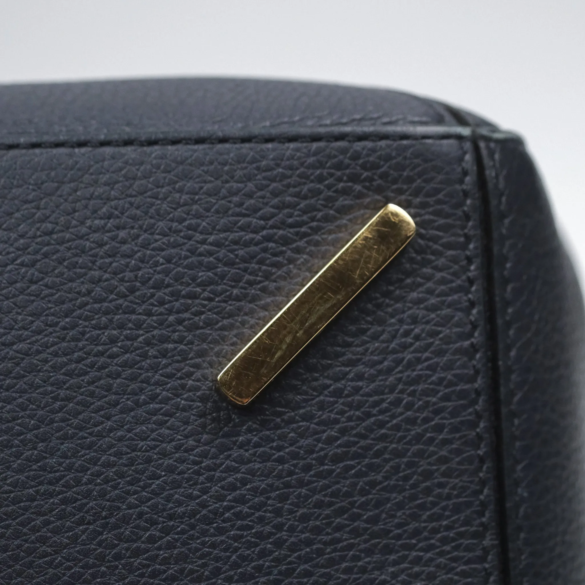 Loewe Medium Puzzle Bag Navy Calfskin Gold Hardware