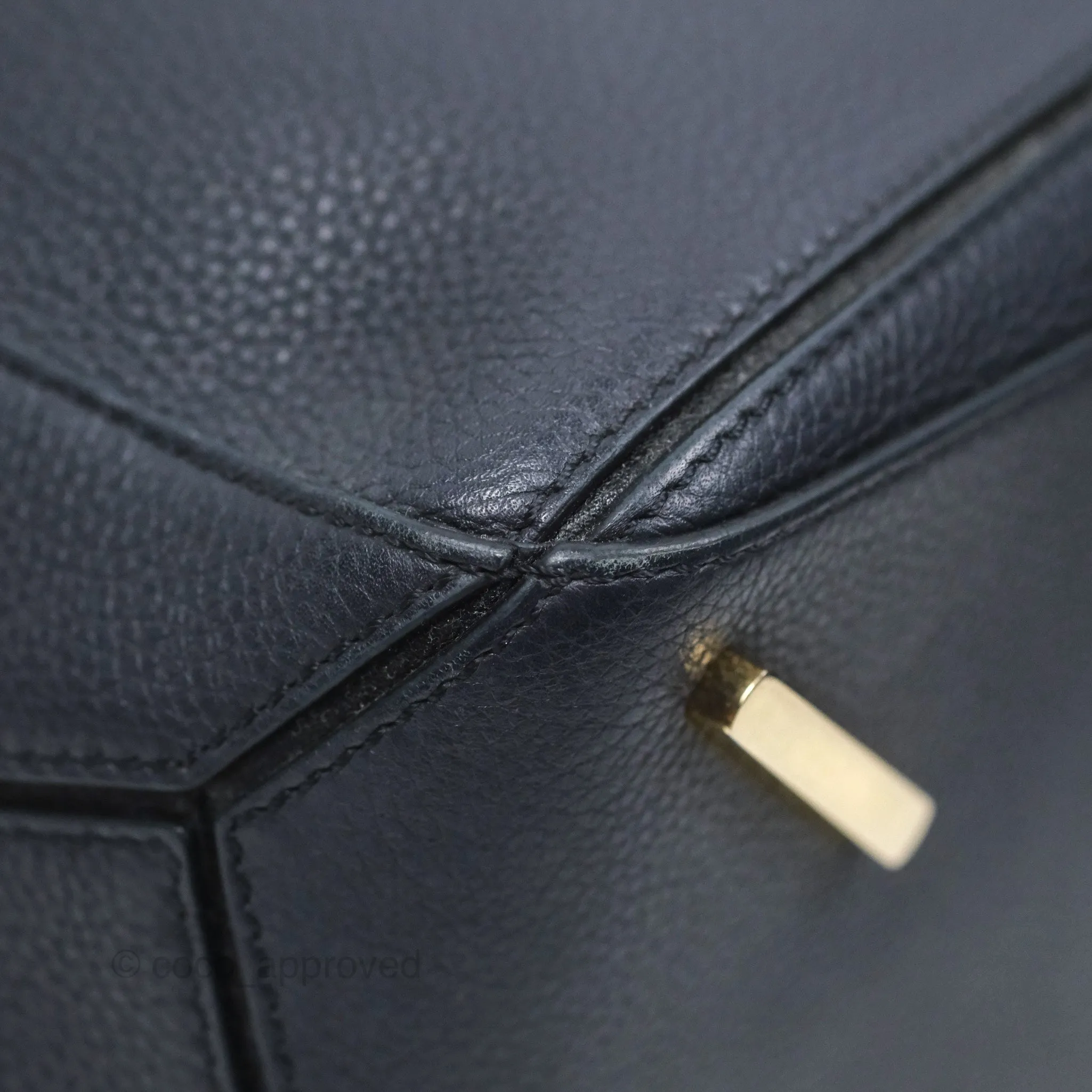 Loewe Medium Puzzle Bag Navy Calfskin Gold Hardware