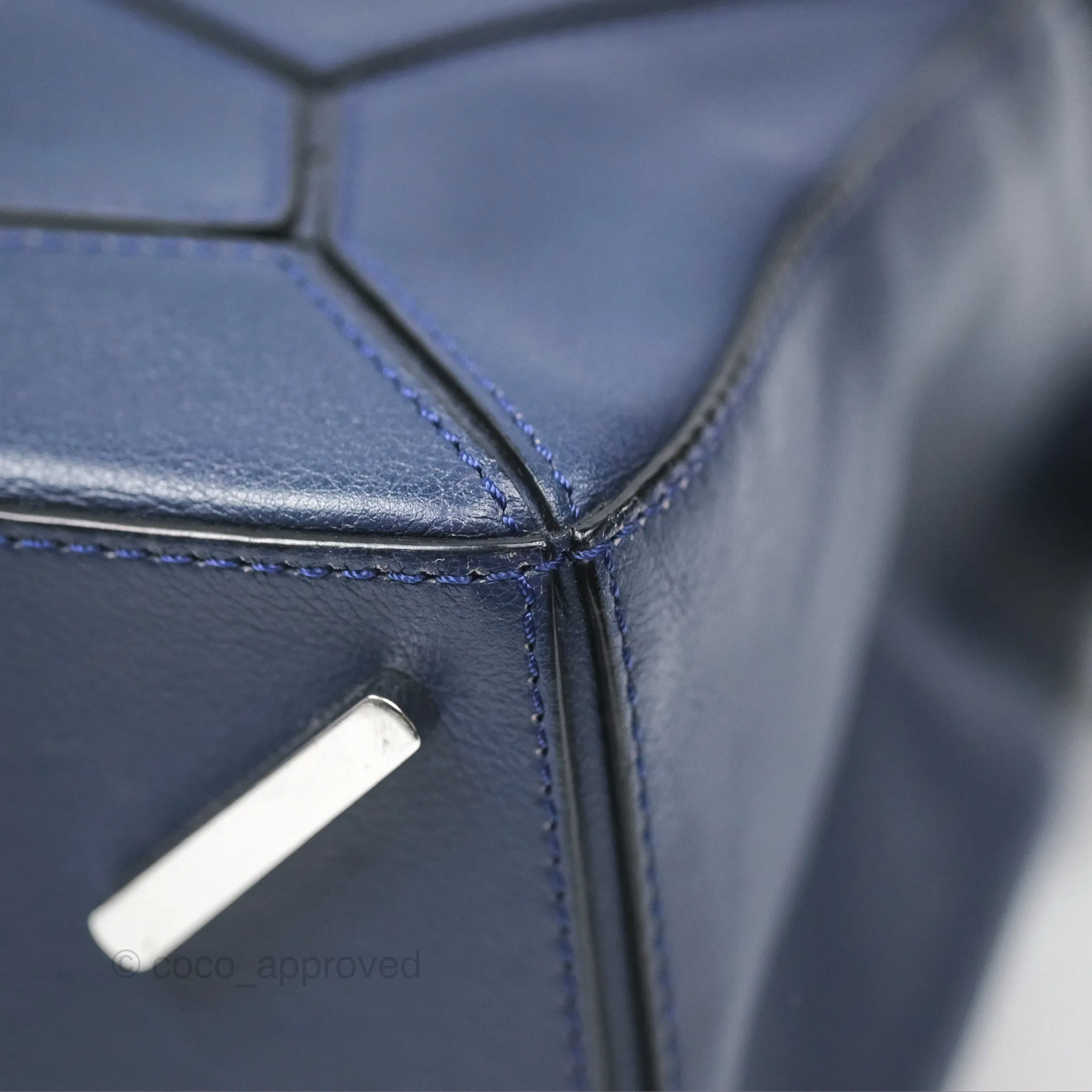 Loewe Medium Puzzle Bag Navy Calfskin