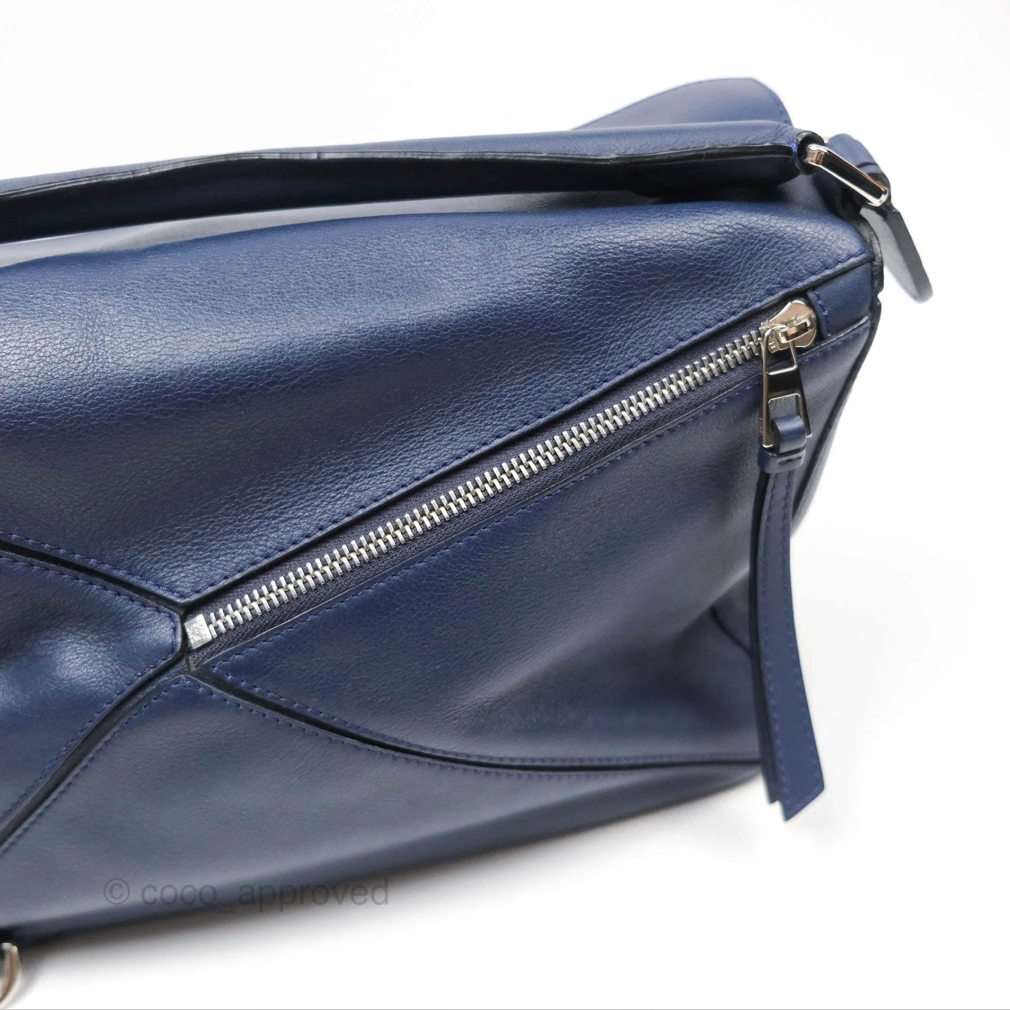 Loewe Medium Puzzle Bag Navy Calfskin