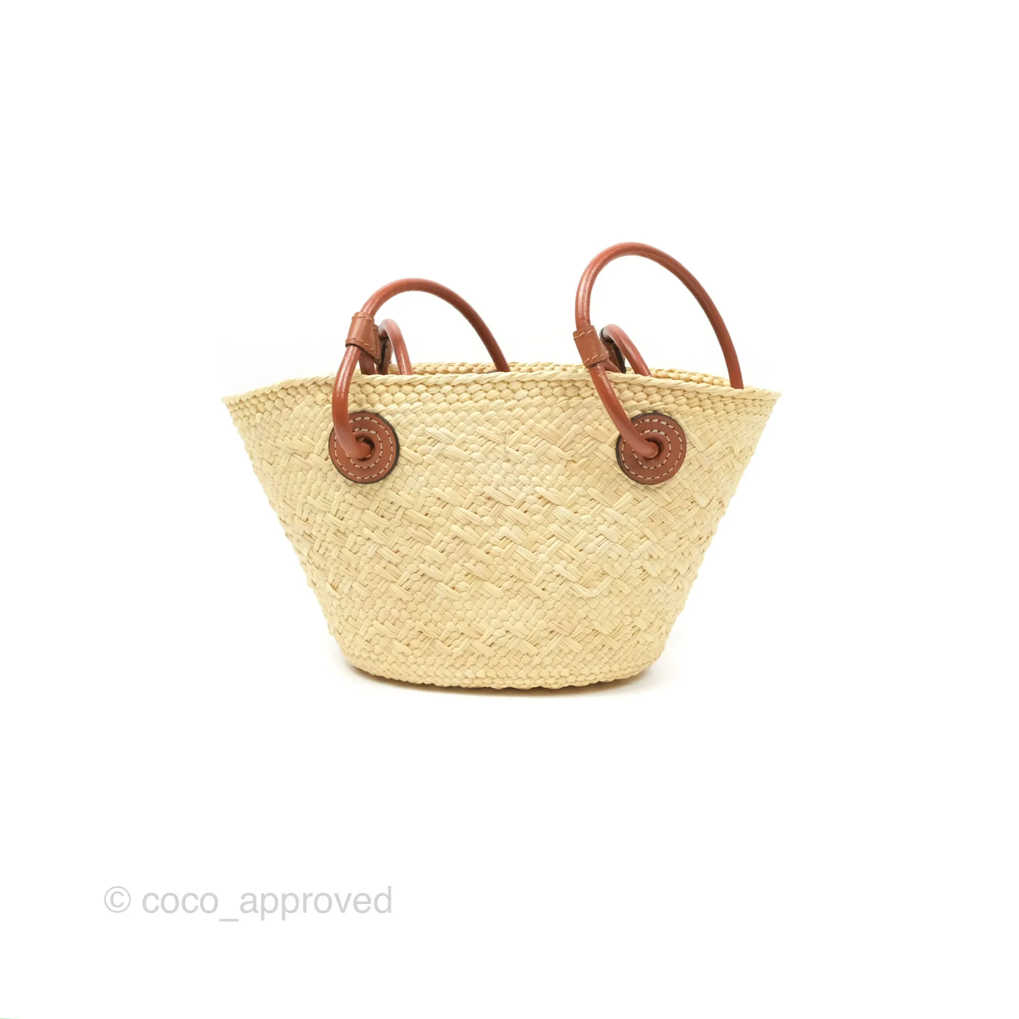 Loewe Mini Anagram Basket Bag Iraca Palm Calfskin Natural/Tan