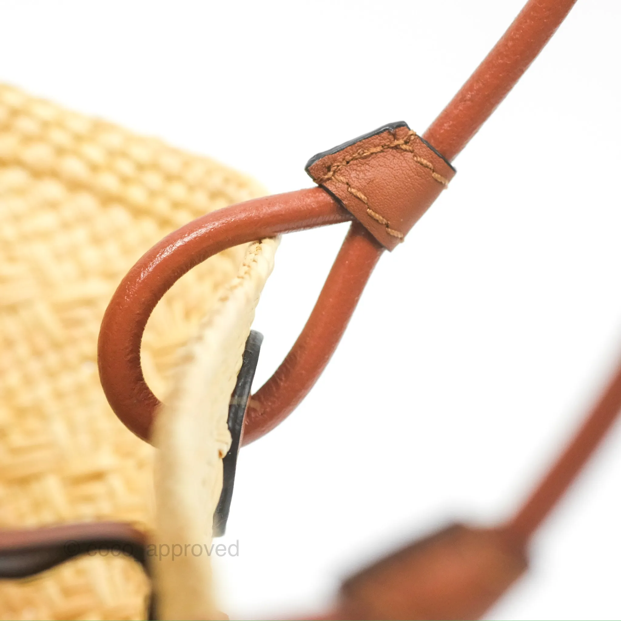 Loewe Mini Anagram Basket Bag Iraca Palm Calfskin Natural/Tan