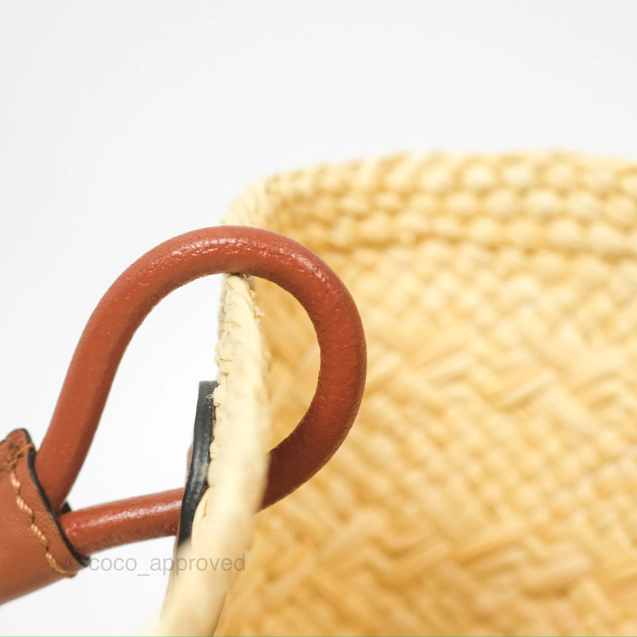 Loewe Mini Anagram Basket Bag Iraca Palm Calfskin Natural/Tan