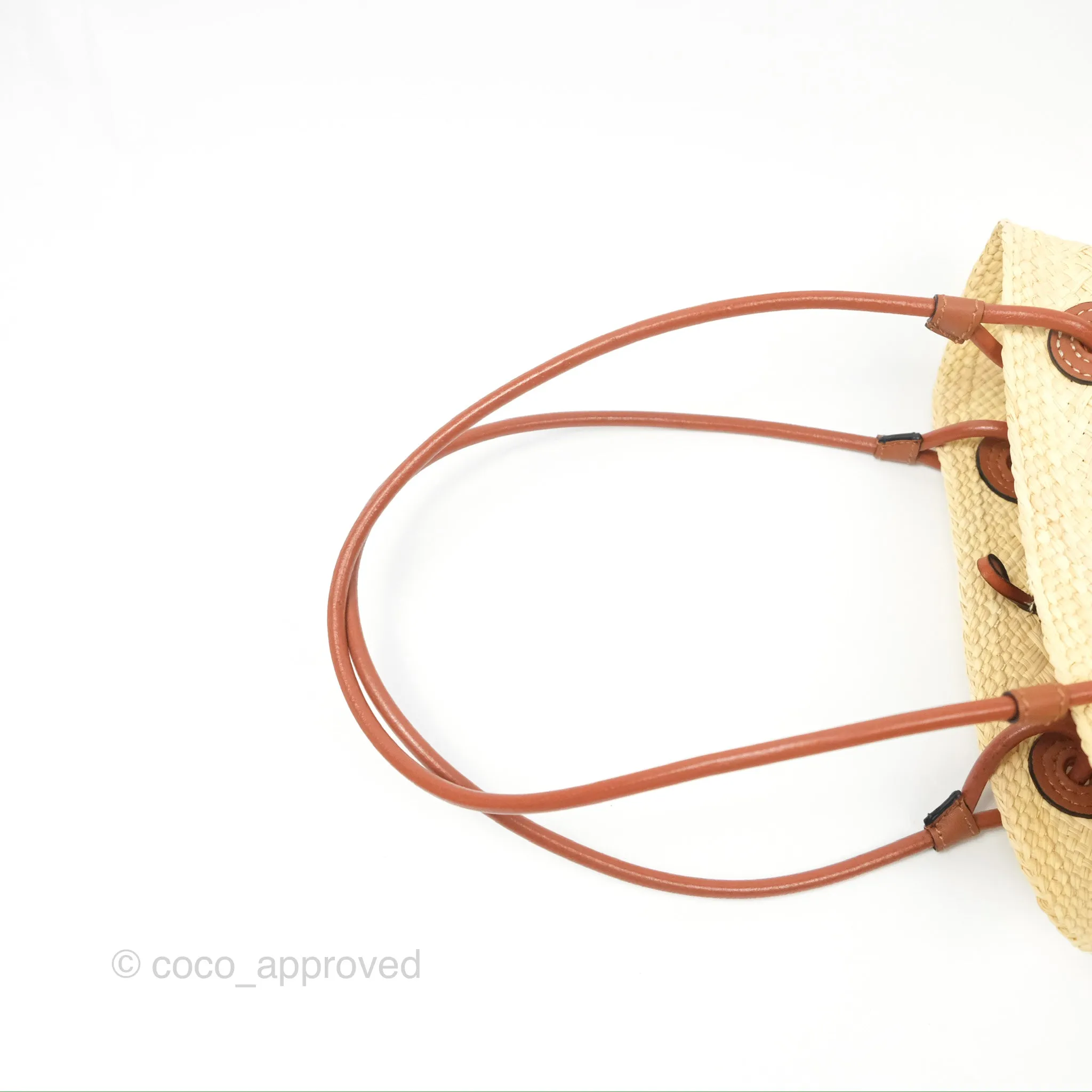 Loewe Mini Anagram Basket Bag Iraca Palm Calfskin Natural/Tan