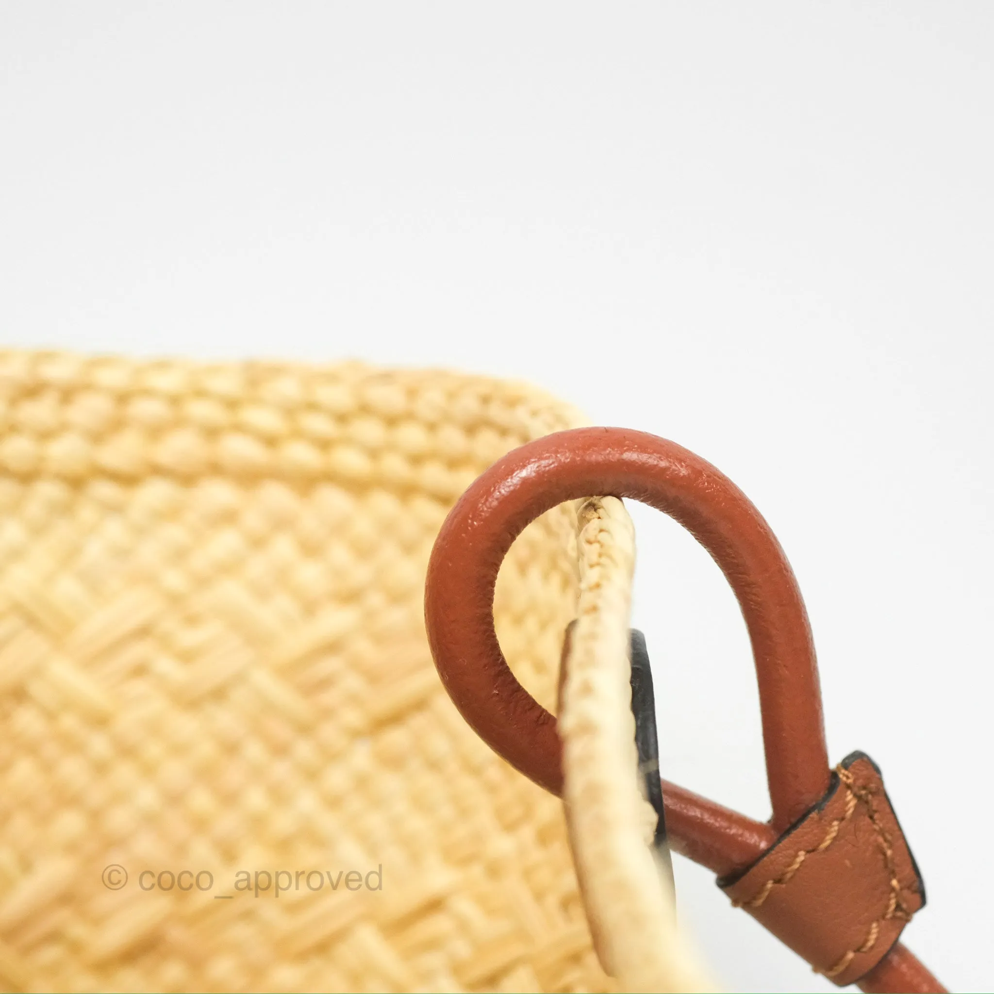 Loewe Mini Anagram Basket Bag Iraca Palm Calfskin Natural/Tan