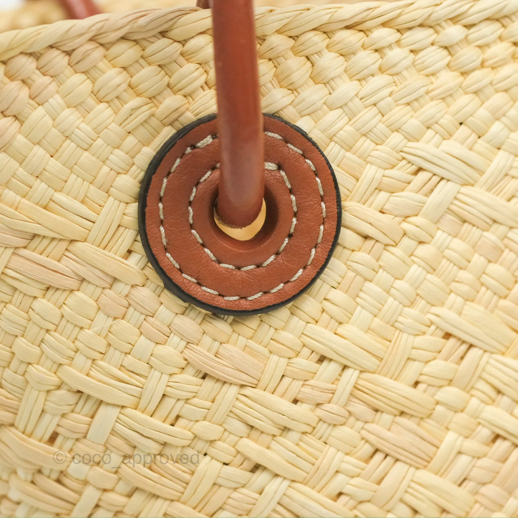 Loewe Mini Anagram Basket Bag Iraca Palm Calfskin Natural/Tan