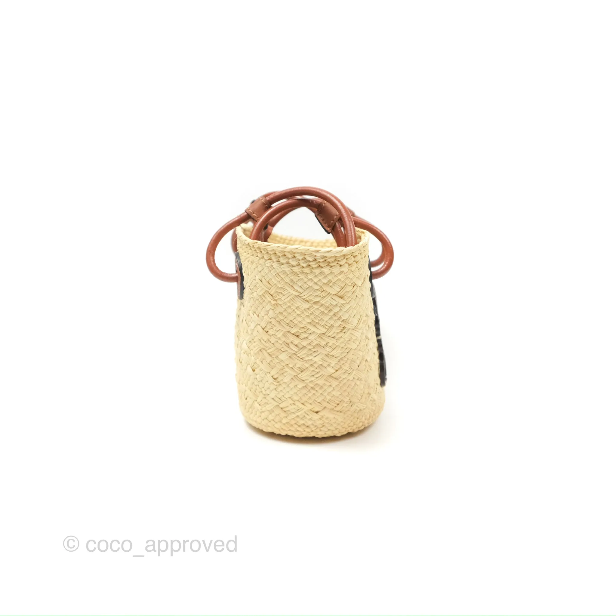 Loewe Mini Anagram Basket Bag Iraca Palm Calfskin Natural/Tan